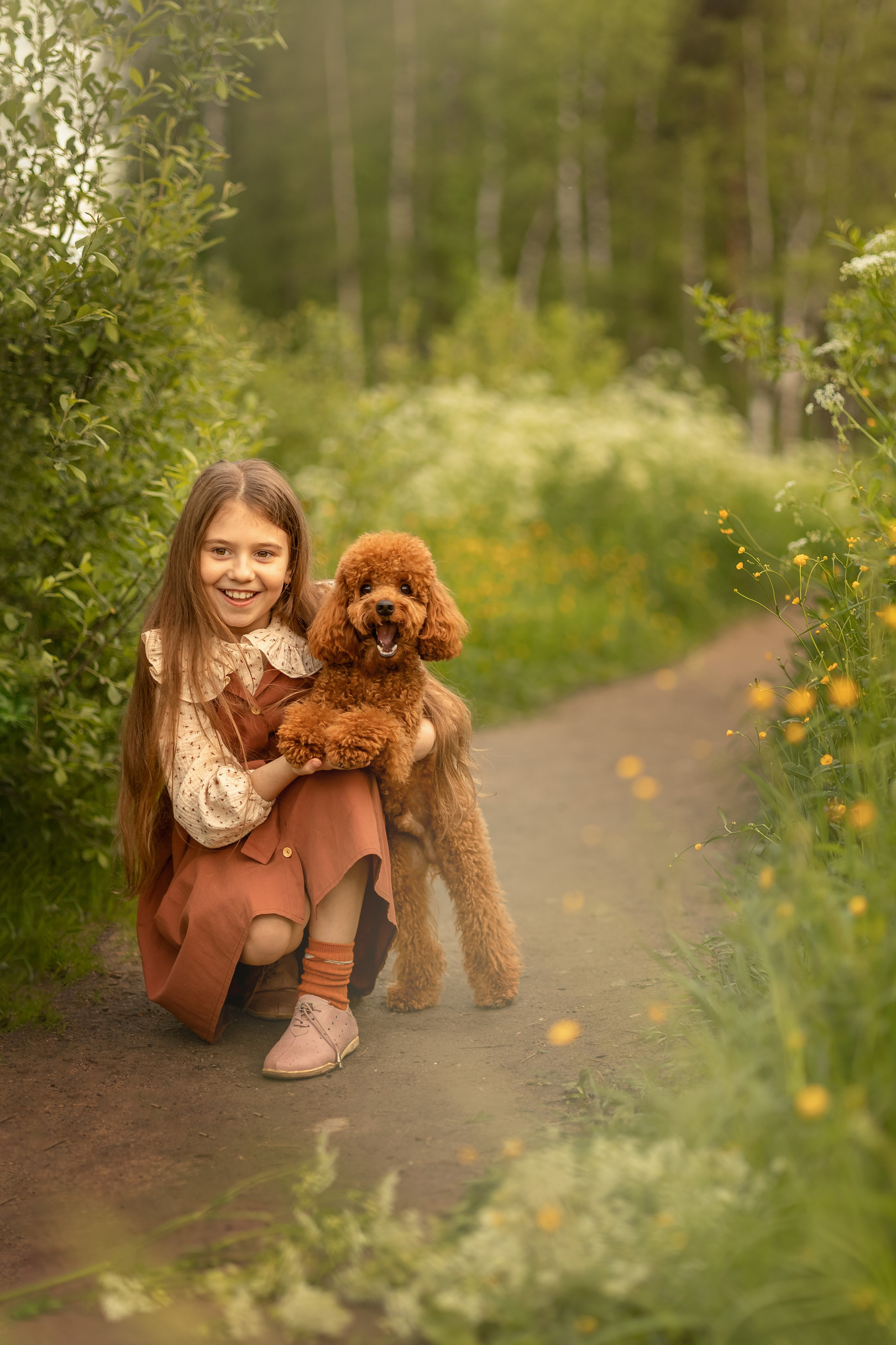 Елизавета, Вика и пес Тэдди. Портретная съемка дома, на улице, в студии