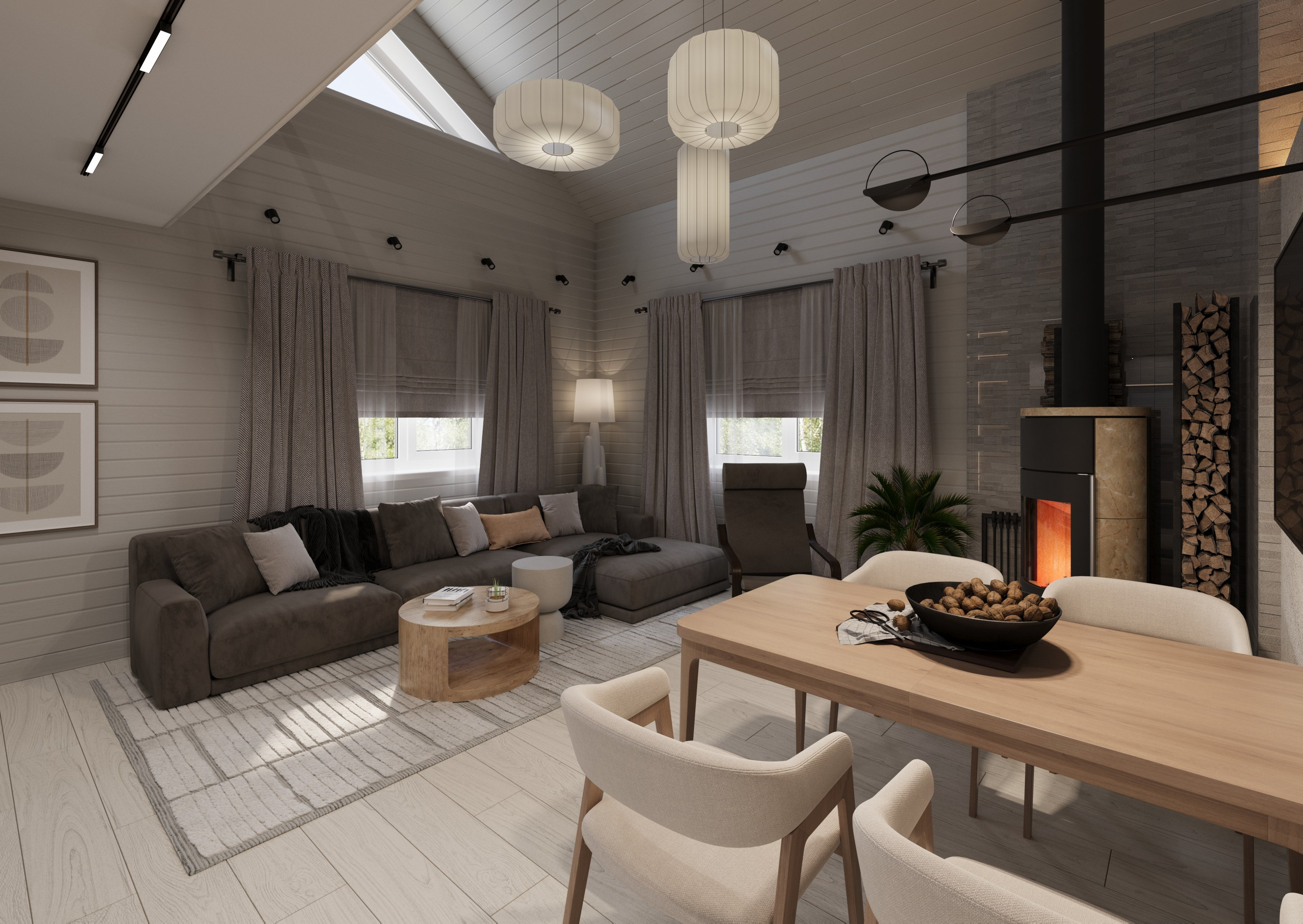 Коттедж. ПРОЕКТИРОВАНИЕ ИНТЕРЬЕРОВ И АРХИТЕКТУРНЫХ РЕШЕНИЙ В СТУДИИ SHELOFAST DESIGN