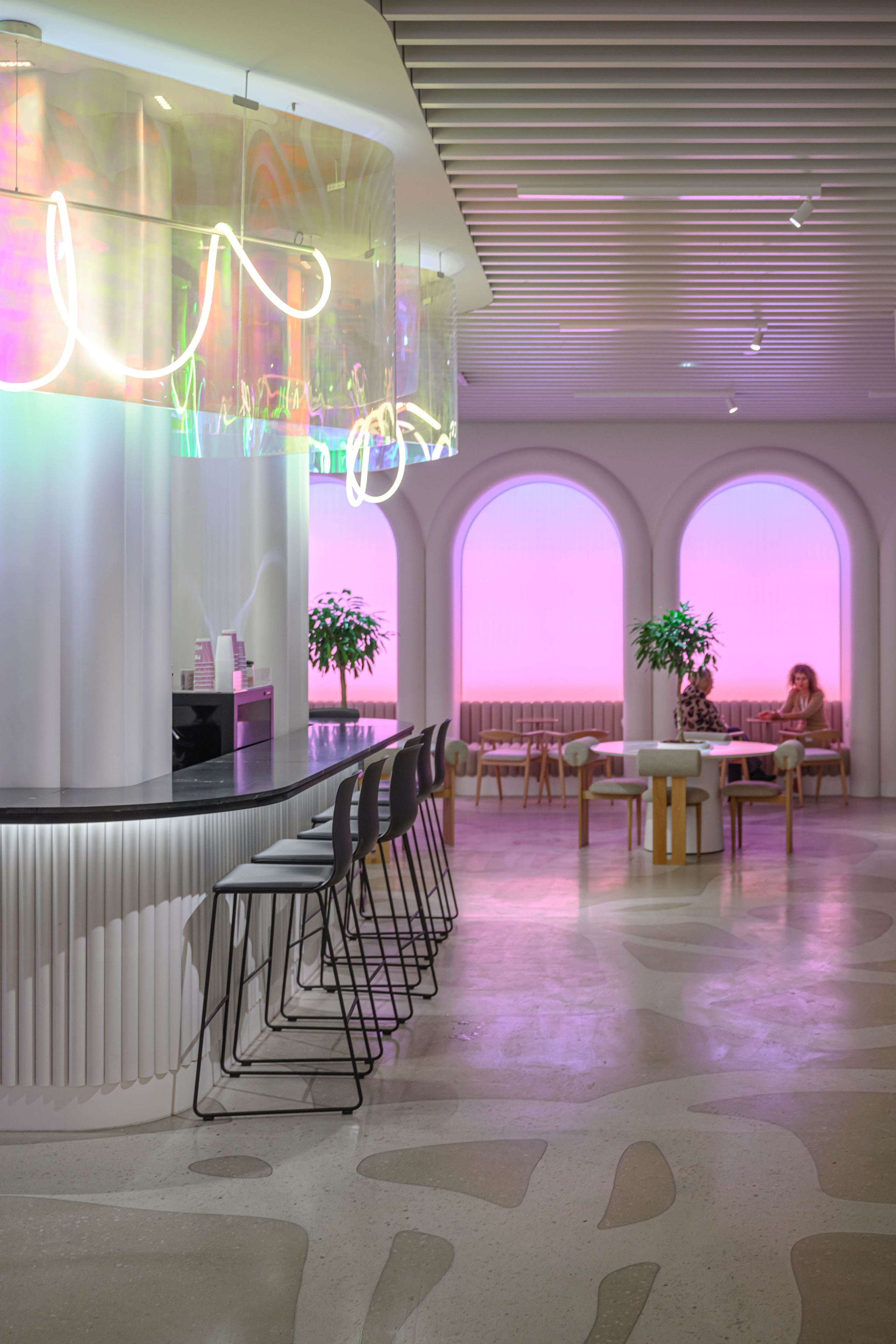 Фотосъемка мебели кофейни в холле аппартаментов Well. Интерьерный и репортажный фотограф в Санкт-Петербурге