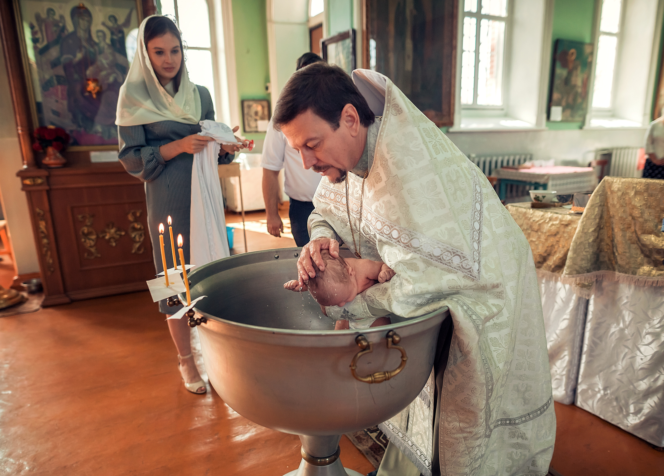 Крещение в ст. Казанской. Свято -Троицкий храм. Семейный и детский фотограф Екатерина Савёлова