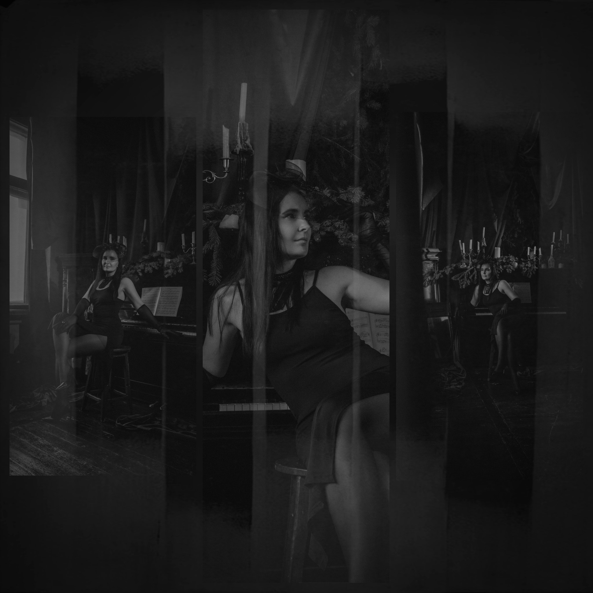 женское чб фото