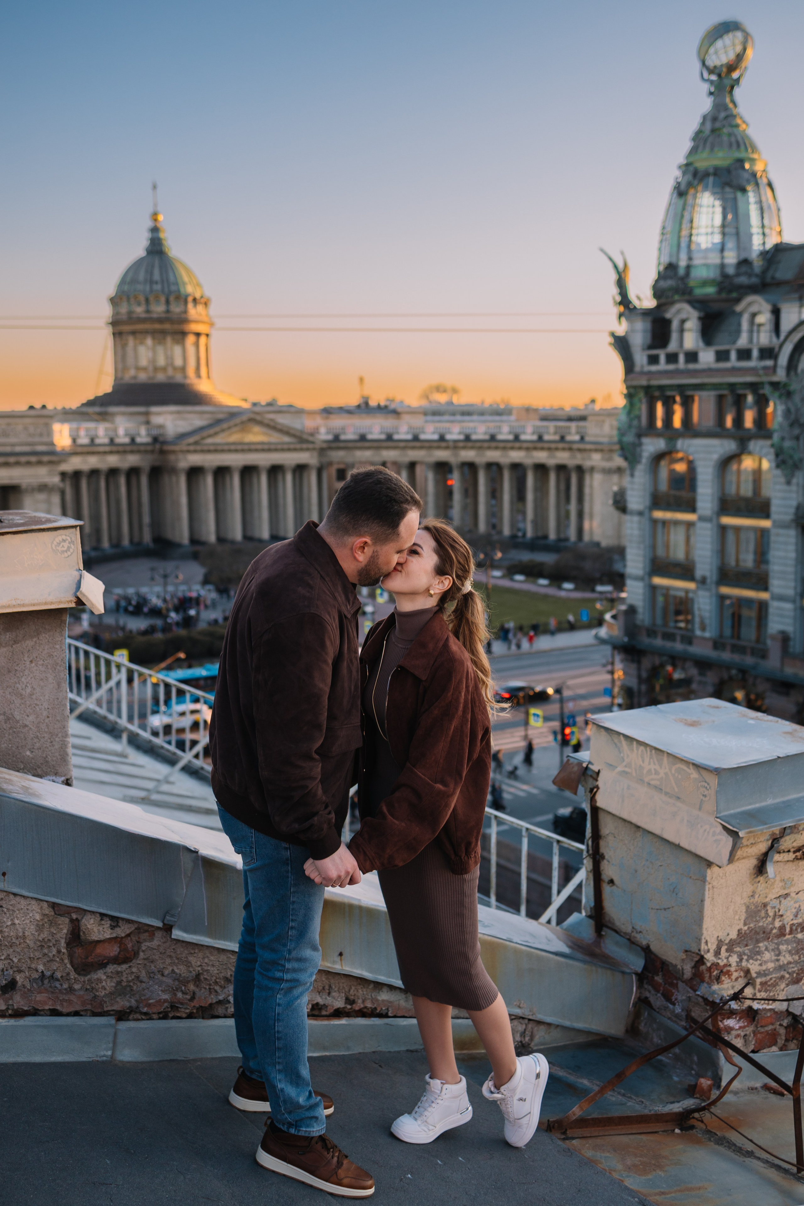 Крыша у Казанского собора. Свадебный фотограф Санкт-Петербург—Москва/Юлия Малькова