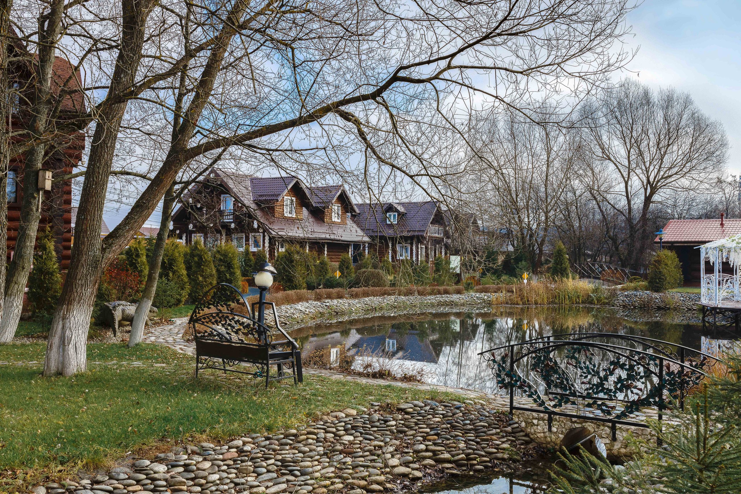 Территория клубного отеля в Подмосковье. Интерьерный фотограф в Москве