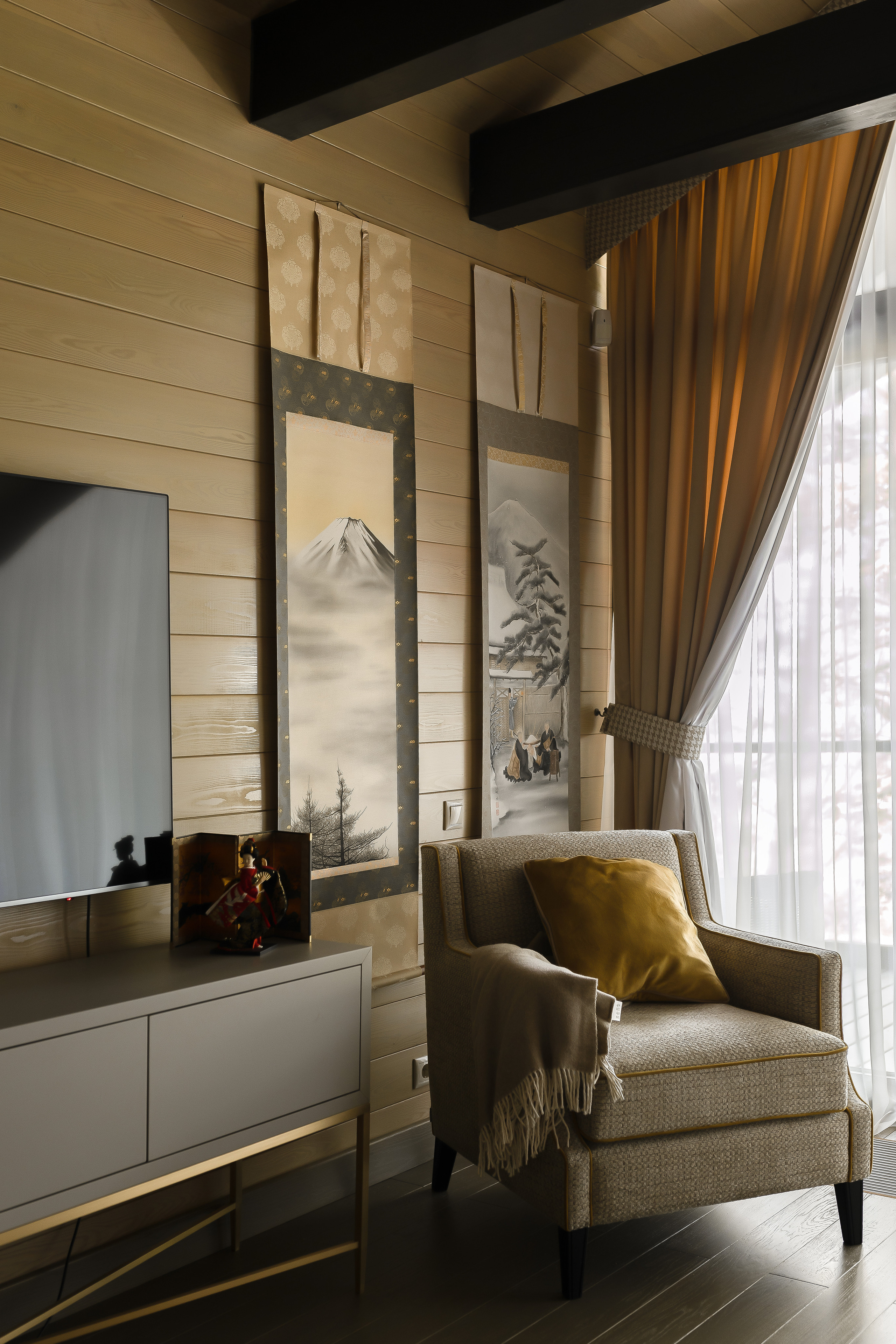 Загородный деревянный дом для спокойного отдыха. Интерьерный фотограф в Москве