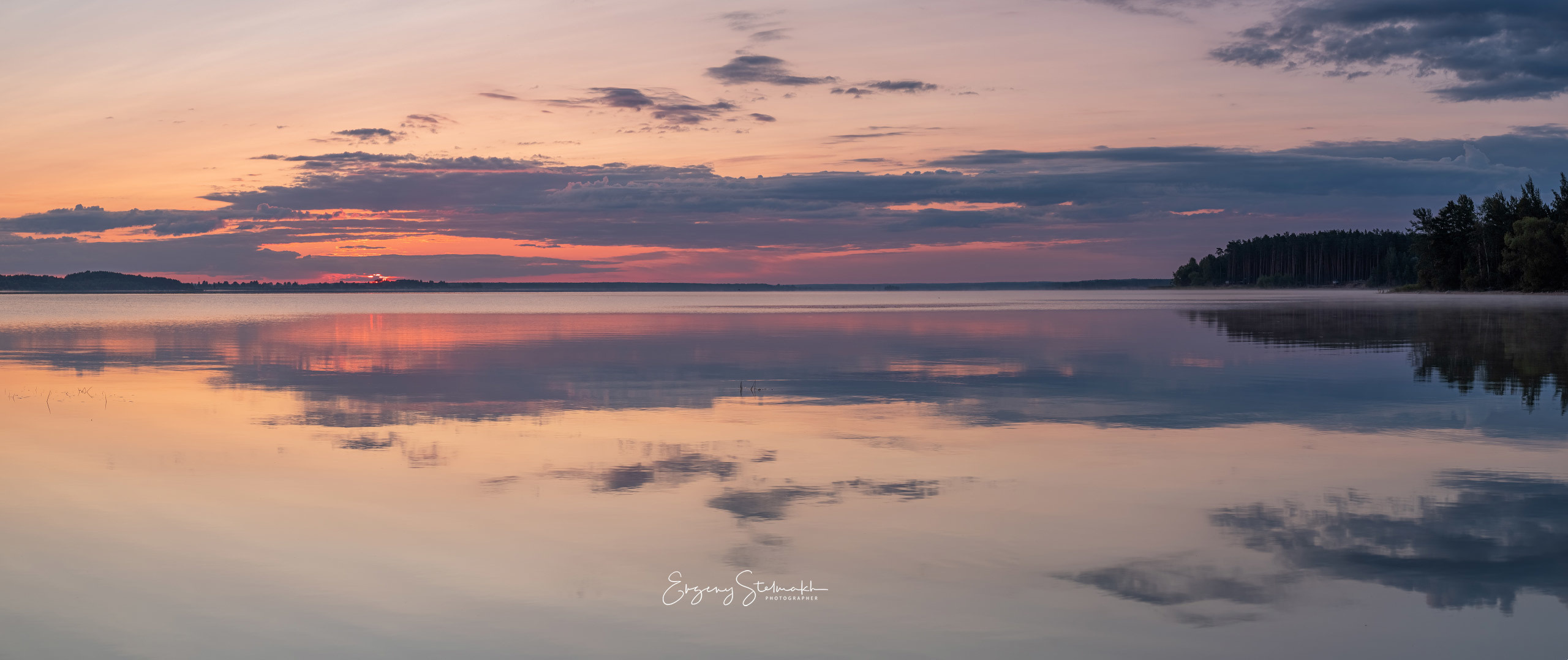 Рассвет на вилейском водохранилище