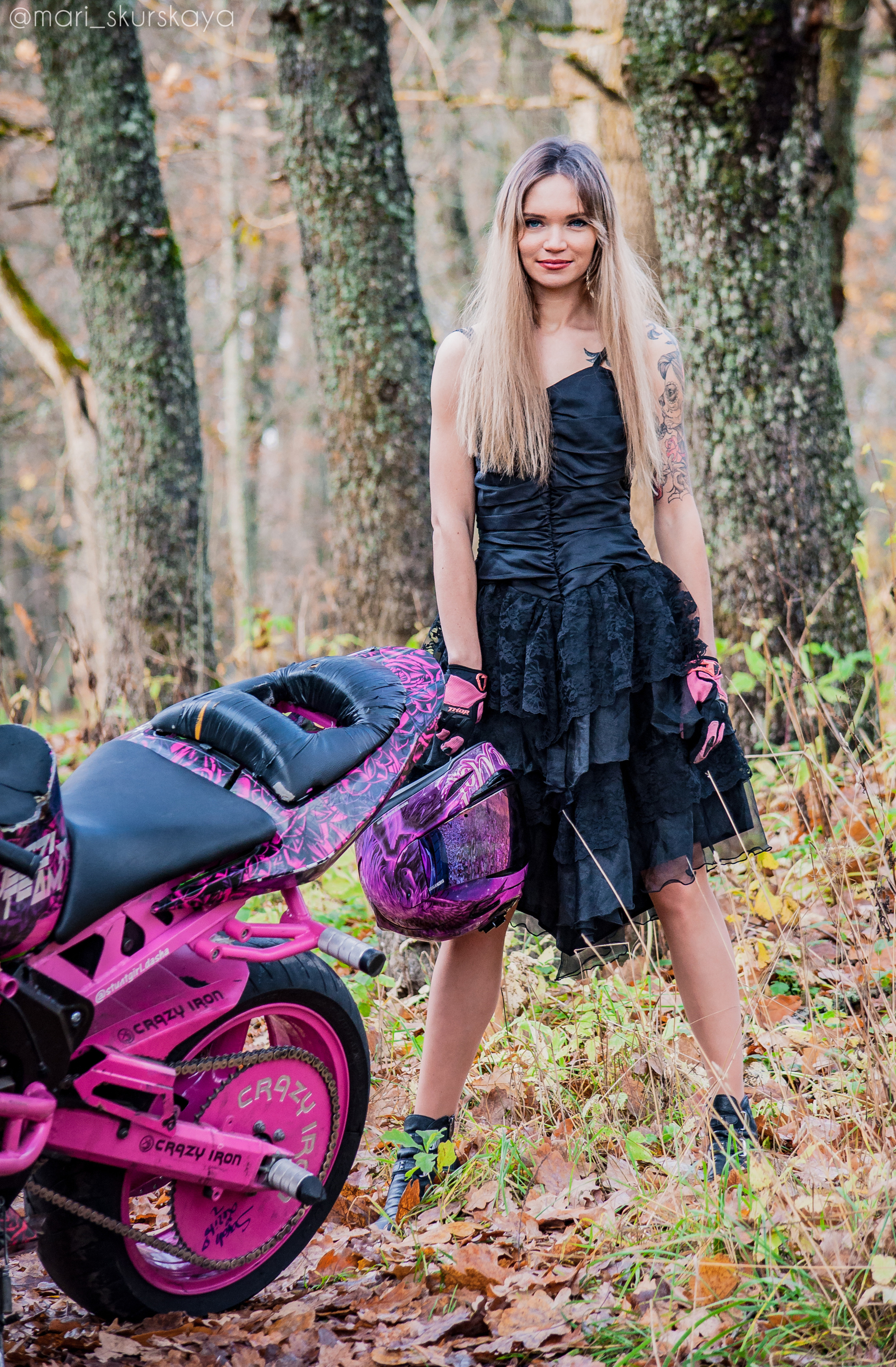 Даша — Хэллоуин — Kawasaki ZX6R. Мотофотограф в Санкт-Петербурге Мария Скурская