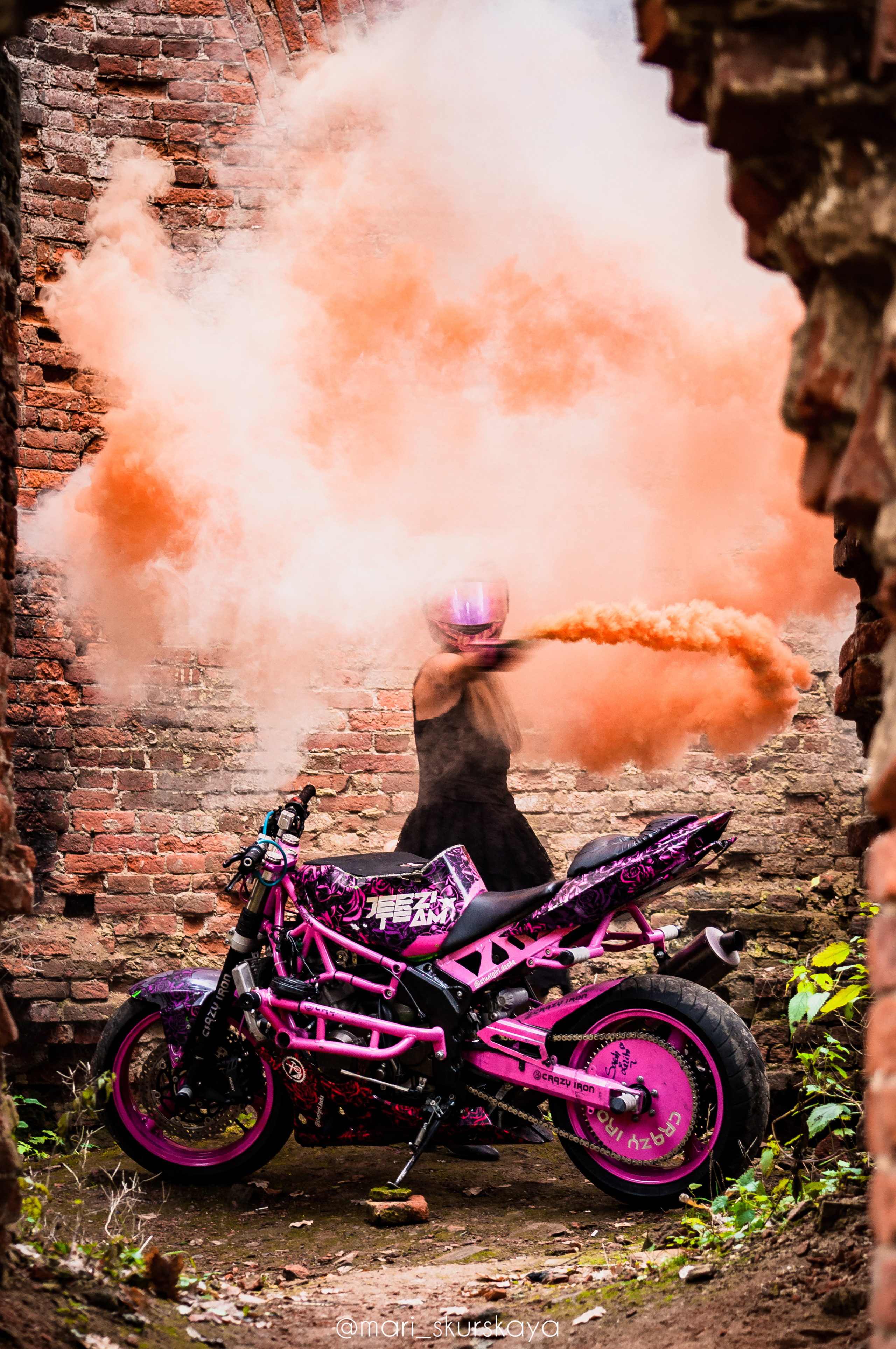 Даша — Хэллоуин — Kawasaki ZX6R. Мотофотограф в Санкт-Петербурге Мария Скурская