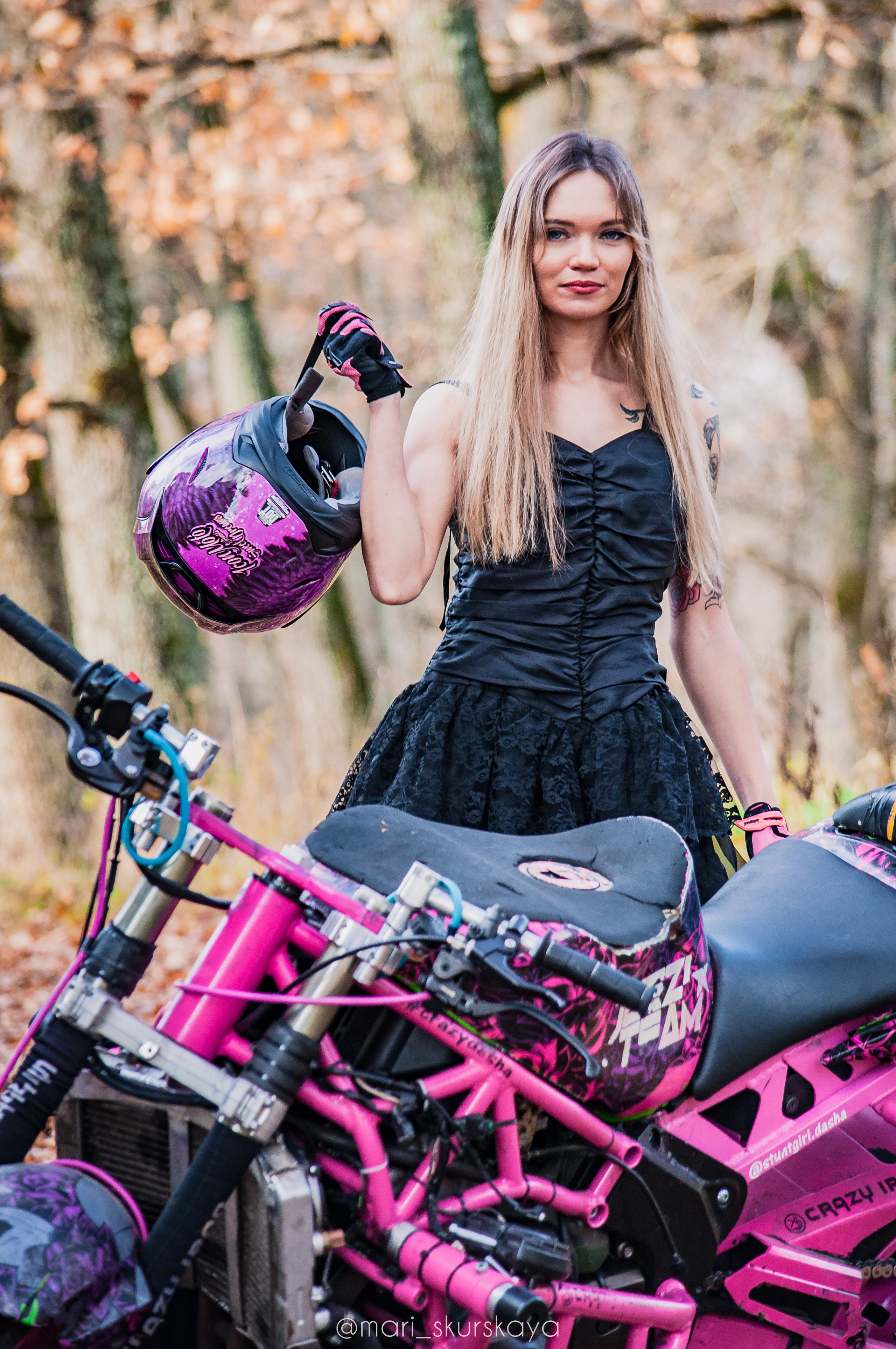 Даша — Хэллоуин — Kawasaki ZX6R. Мотофотограф в Санкт-Петербурге Мария Скурская