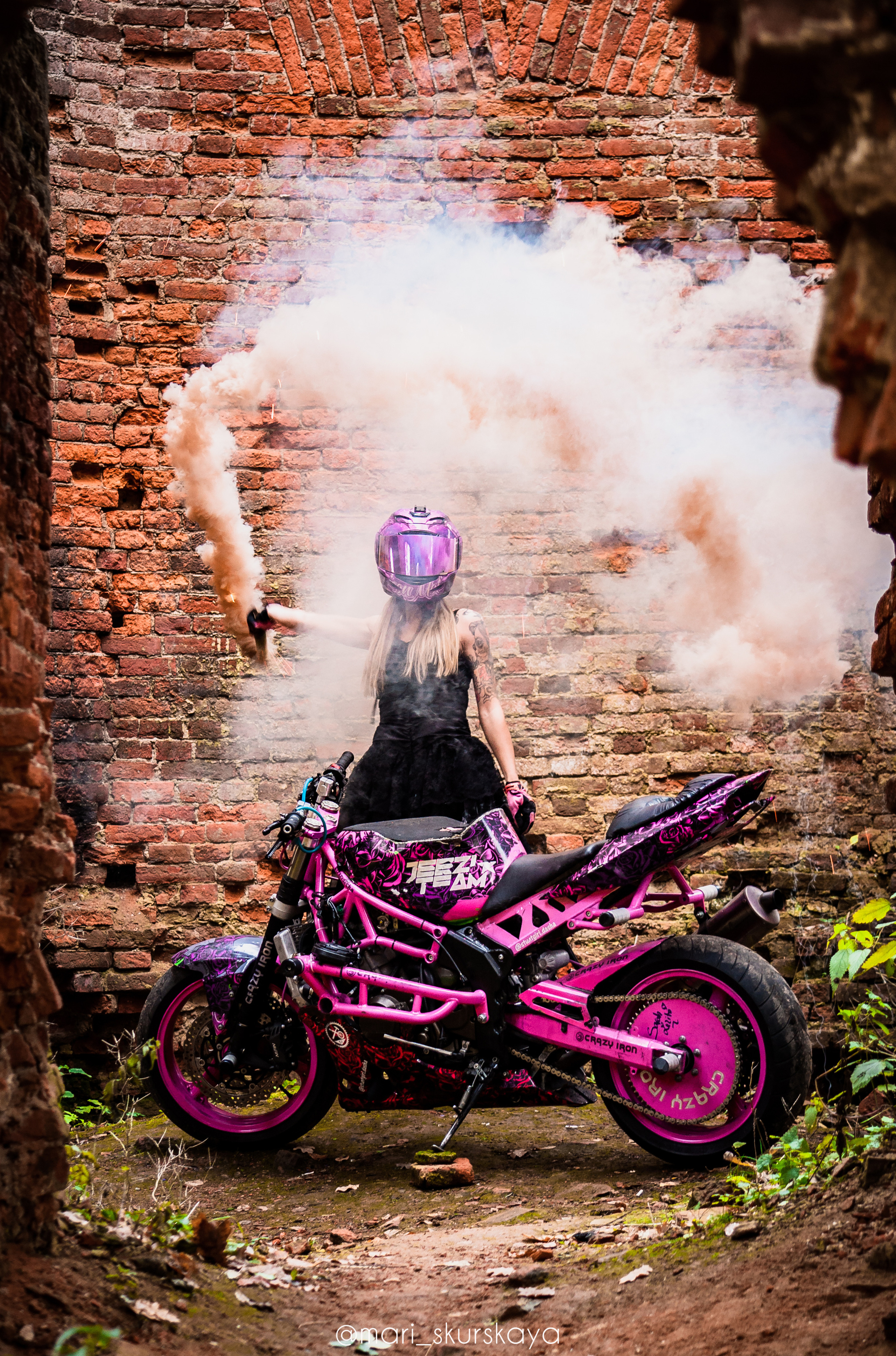 Даша — Хэллоуин — Kawasaki ZX6R. Мотофотограф в Санкт-Петербурге Мария Скурская