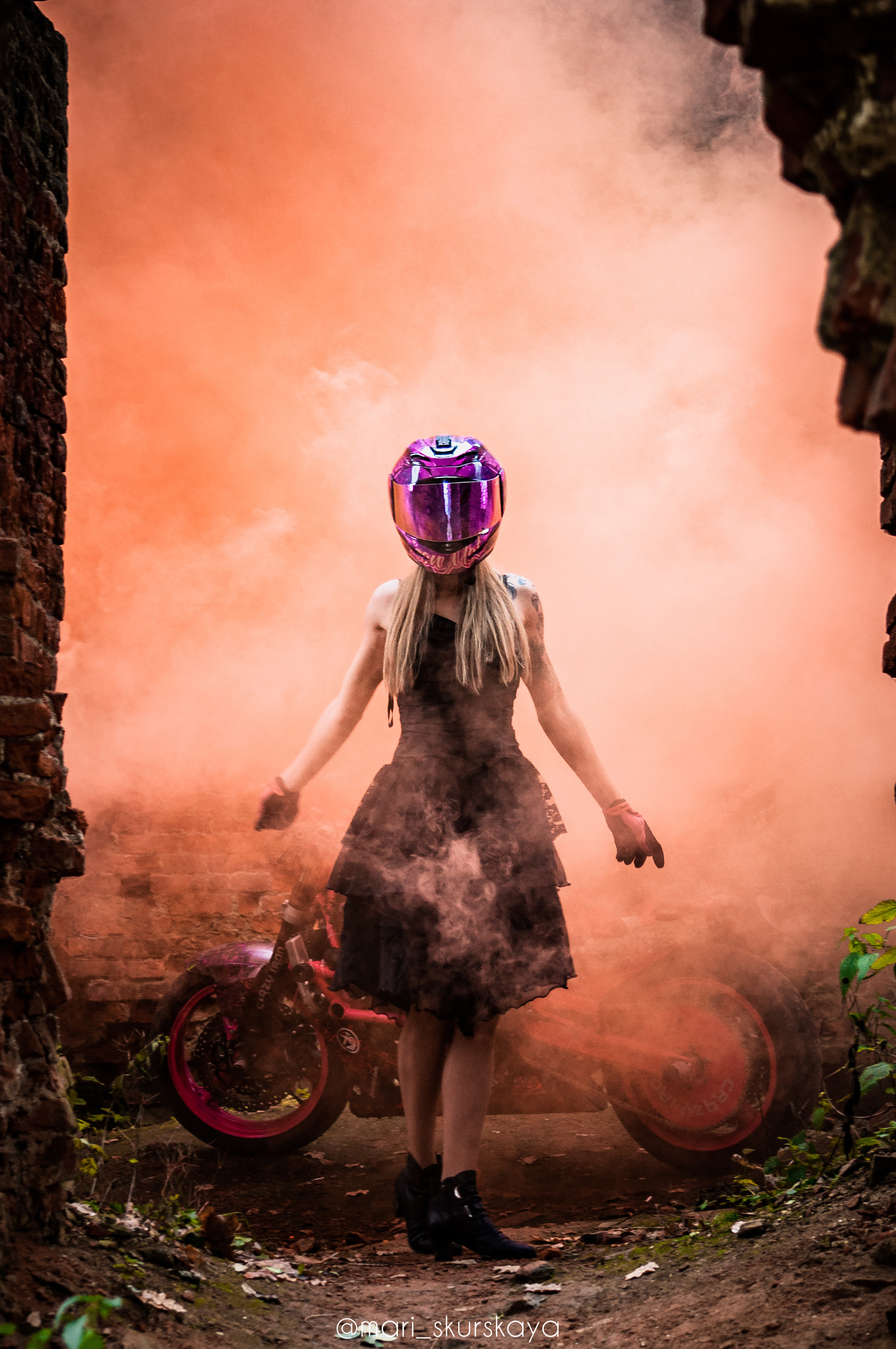 Даша — Хэллоуин — Kawasaki ZX6R. Мотофотограф в Санкт-Петербурге Мария Скурская