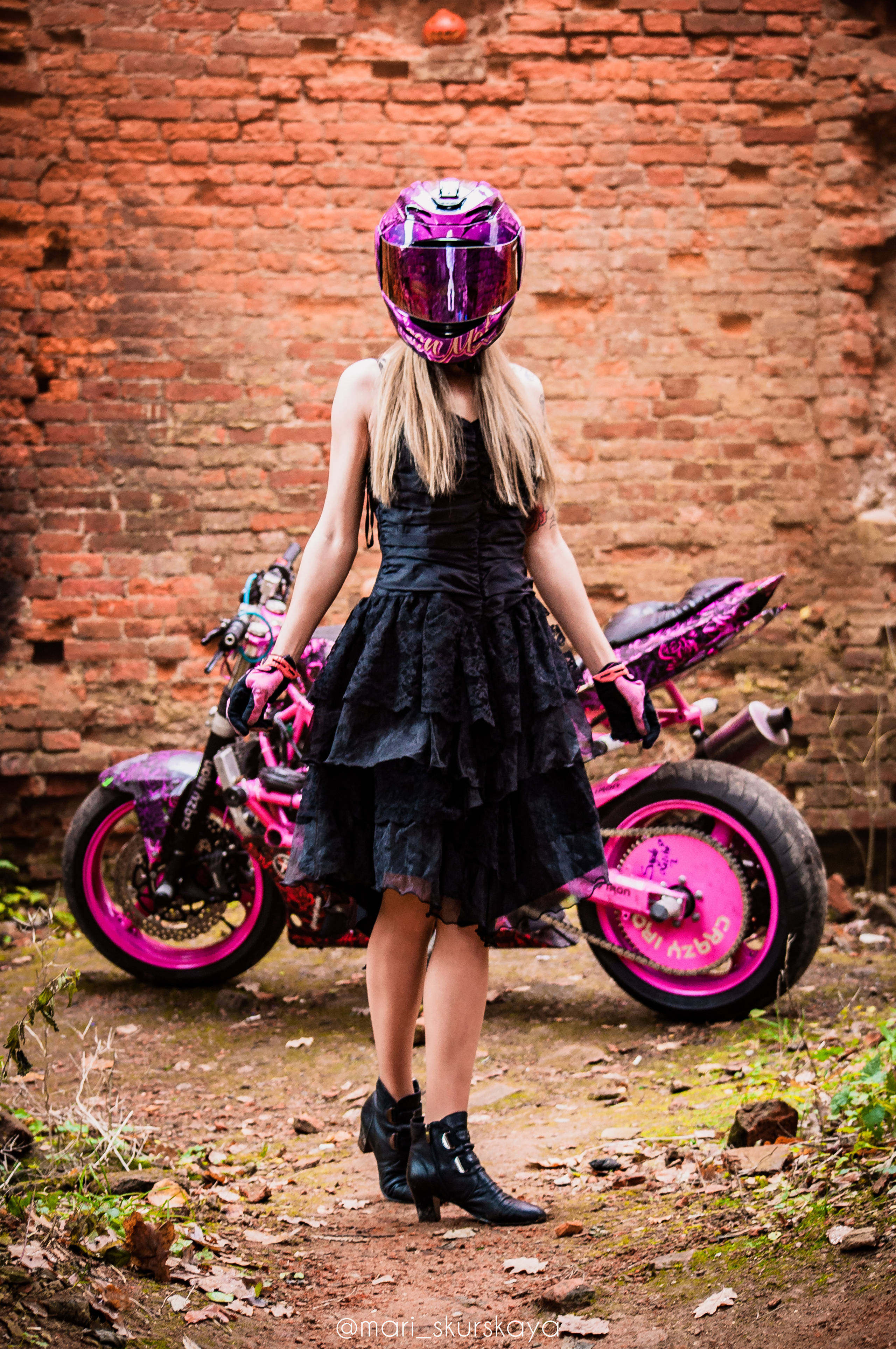 Даша — Хэллоуин — Kawasaki ZX6R. Мотофотограф в Санкт-Петербурге Мария Скурская