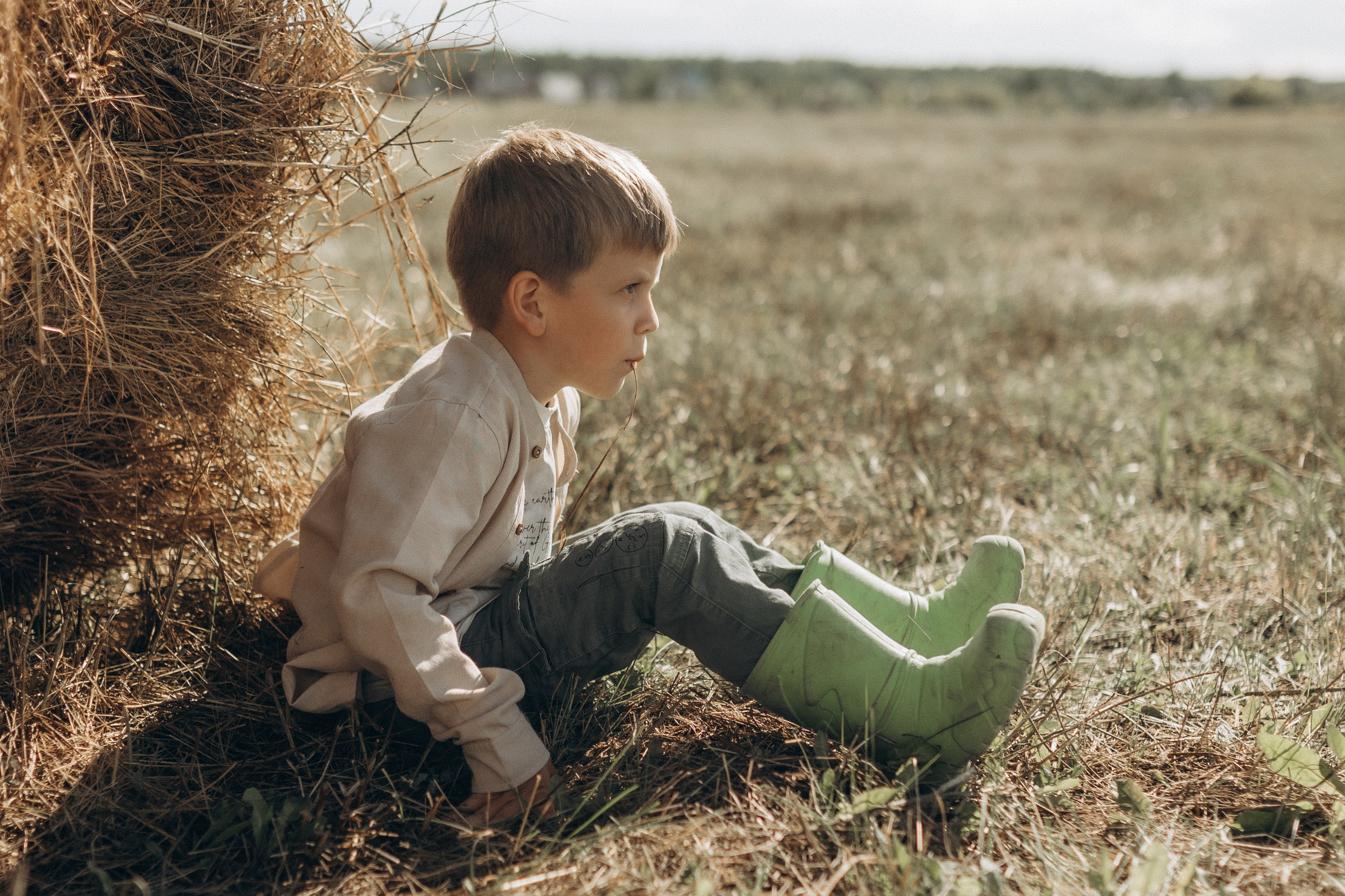 Вика и Миша на сене. Семейный фотограф lifestyle в Новосибирске Елена Шпилевая