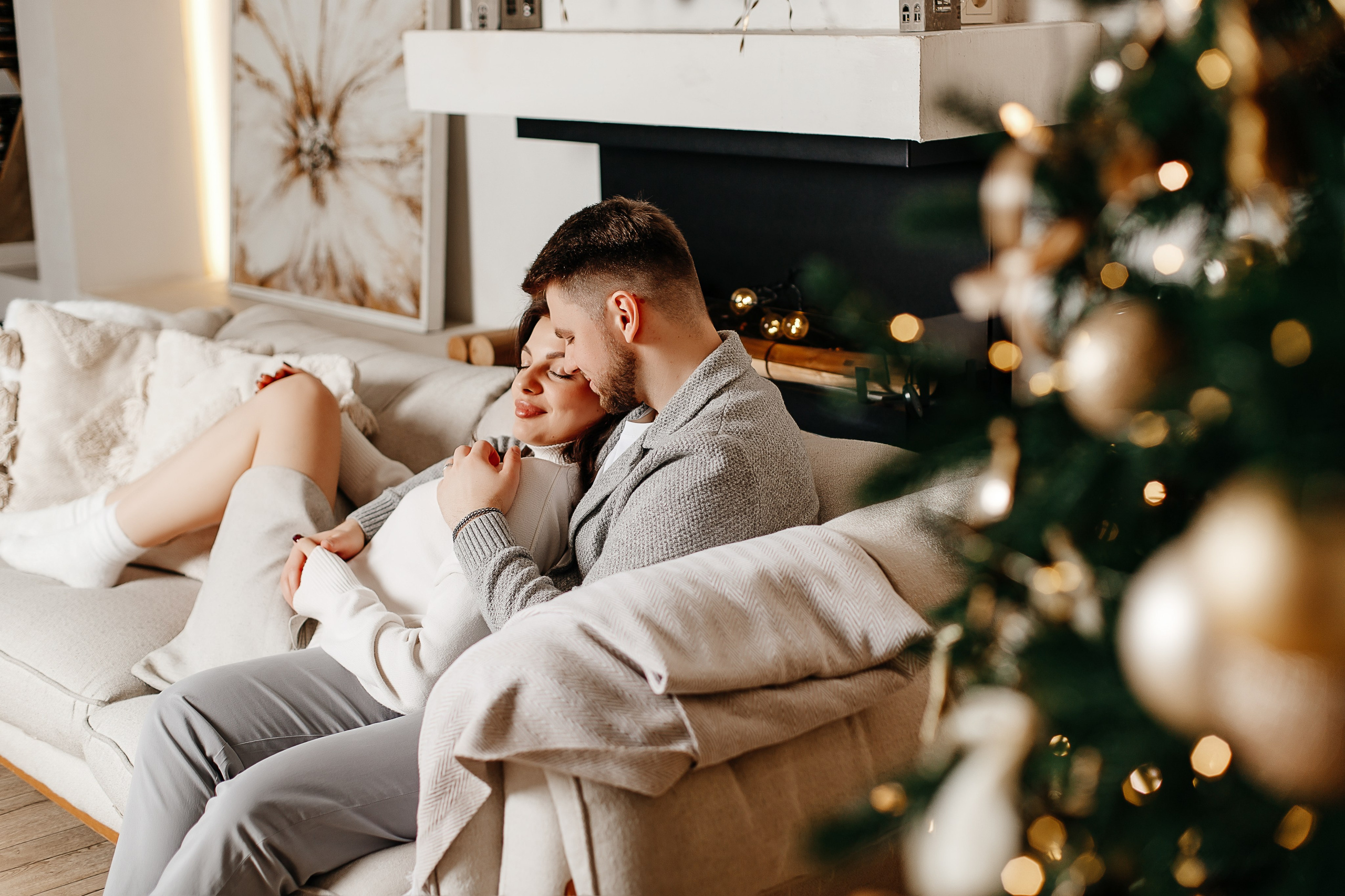 Новогодняя фотосессия для влюбленных в Московской фотостудии. Фотограф в Подольске — Мария Бучнева