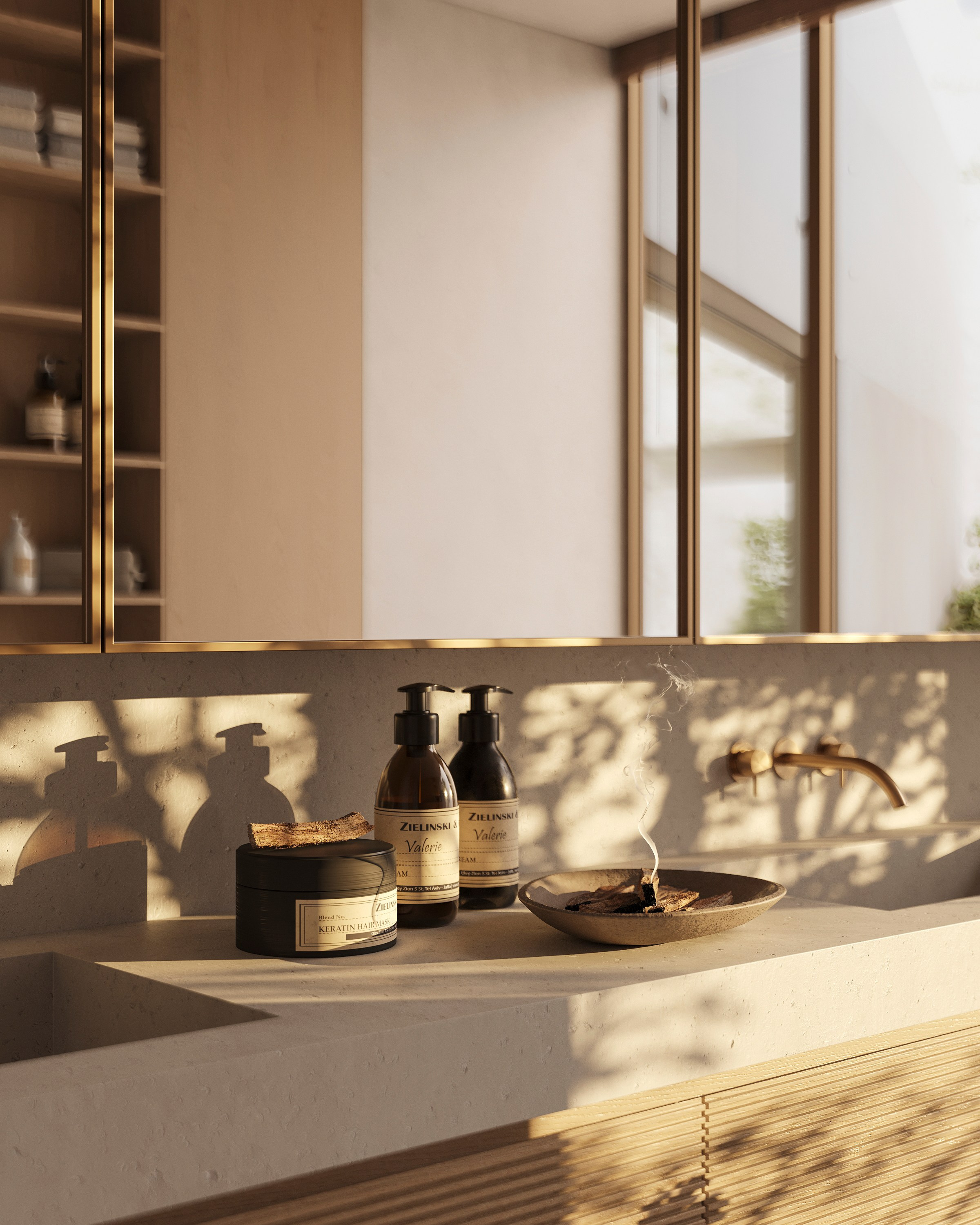 ZEN BATHROOM | SUNNY & SOFT CONCEPTS. Interior Visualization by Valerie Stetyukevich