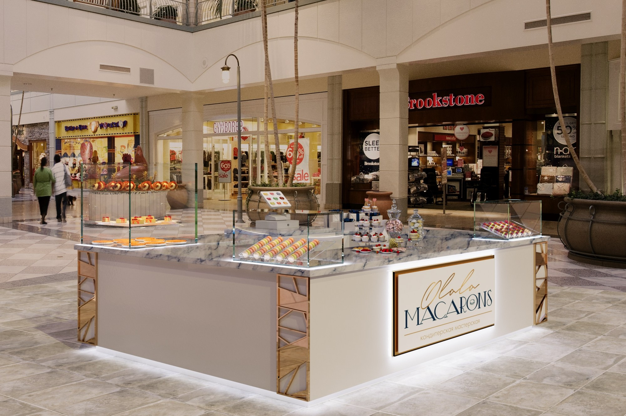 Островок сладостей в ТЦ. 3D Визуализация интерьеров жилых и коммерческих помещений