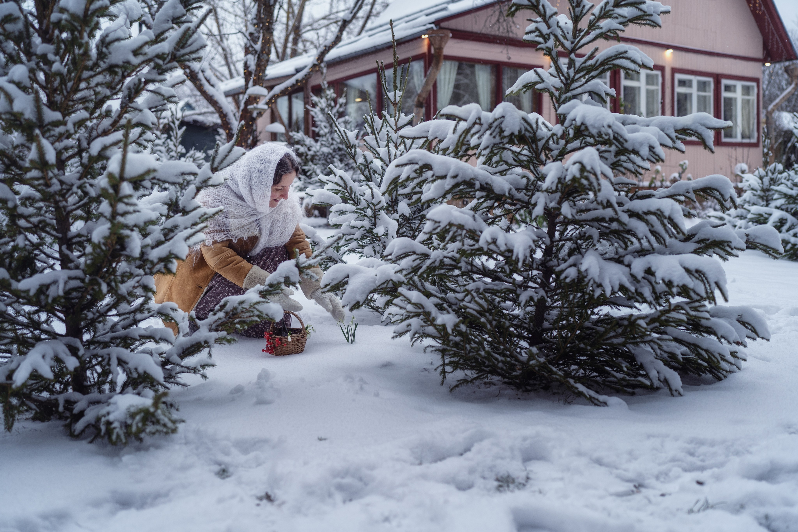 12 месяцев — зимняя фотосессия в киностиле. Семейный фотограф Новая Рига (Звенигород, Истра) Евгения Литовченко