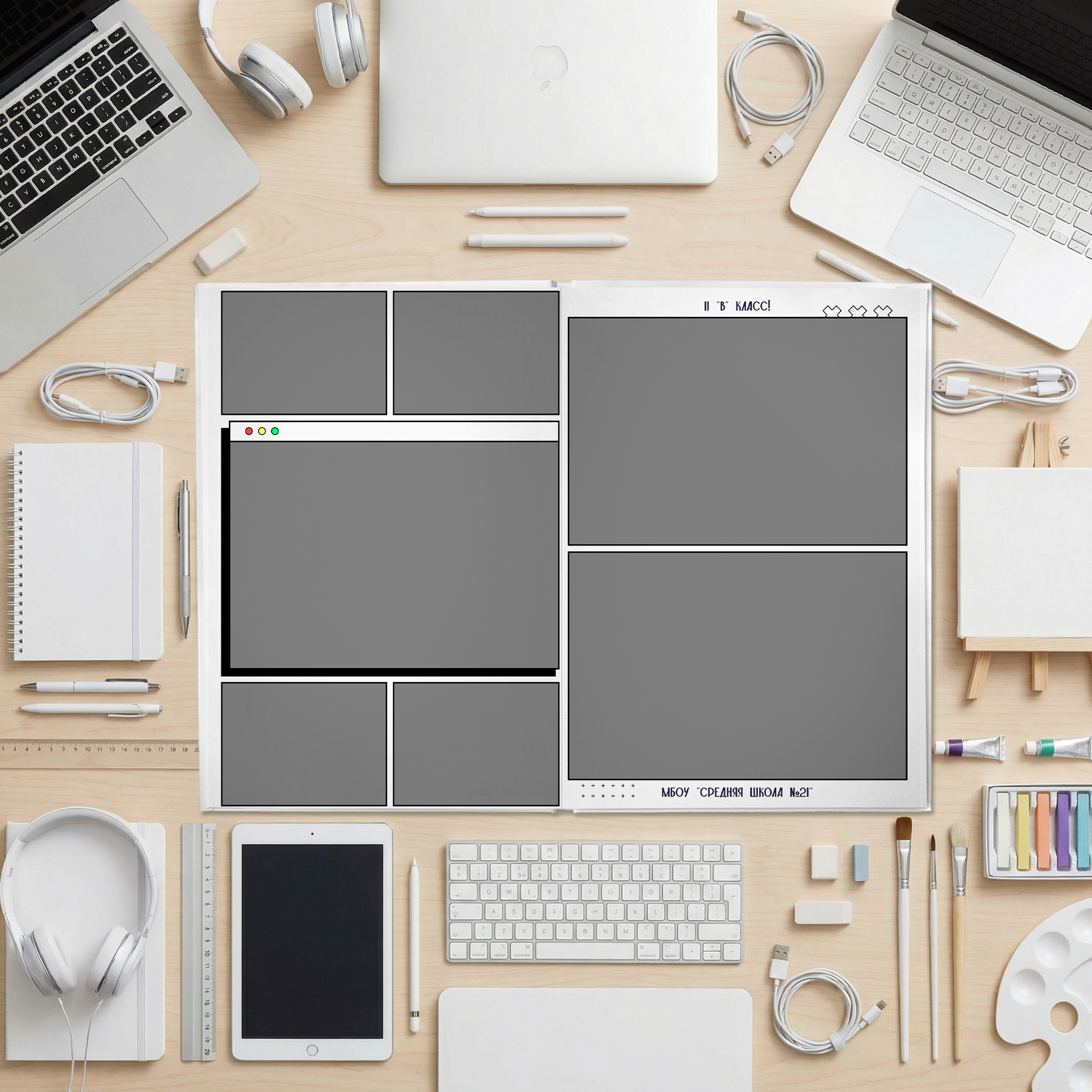 036 Internet II. Дизайны, psd шаблоны школьных и выпускных альбомов и обложек