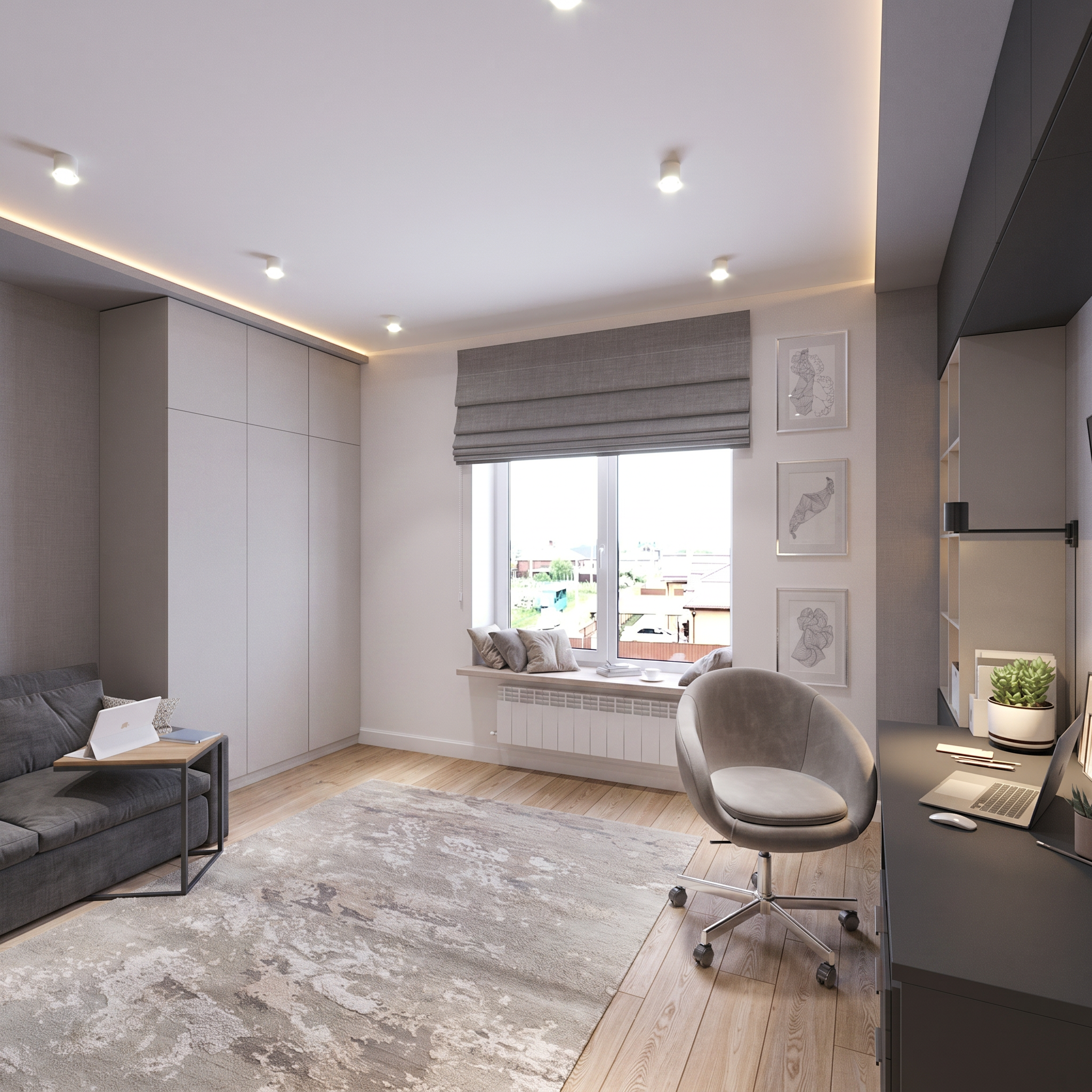 Уютный кабинет. Студия дизайна FishkaRom в Краснодаре и по всей России