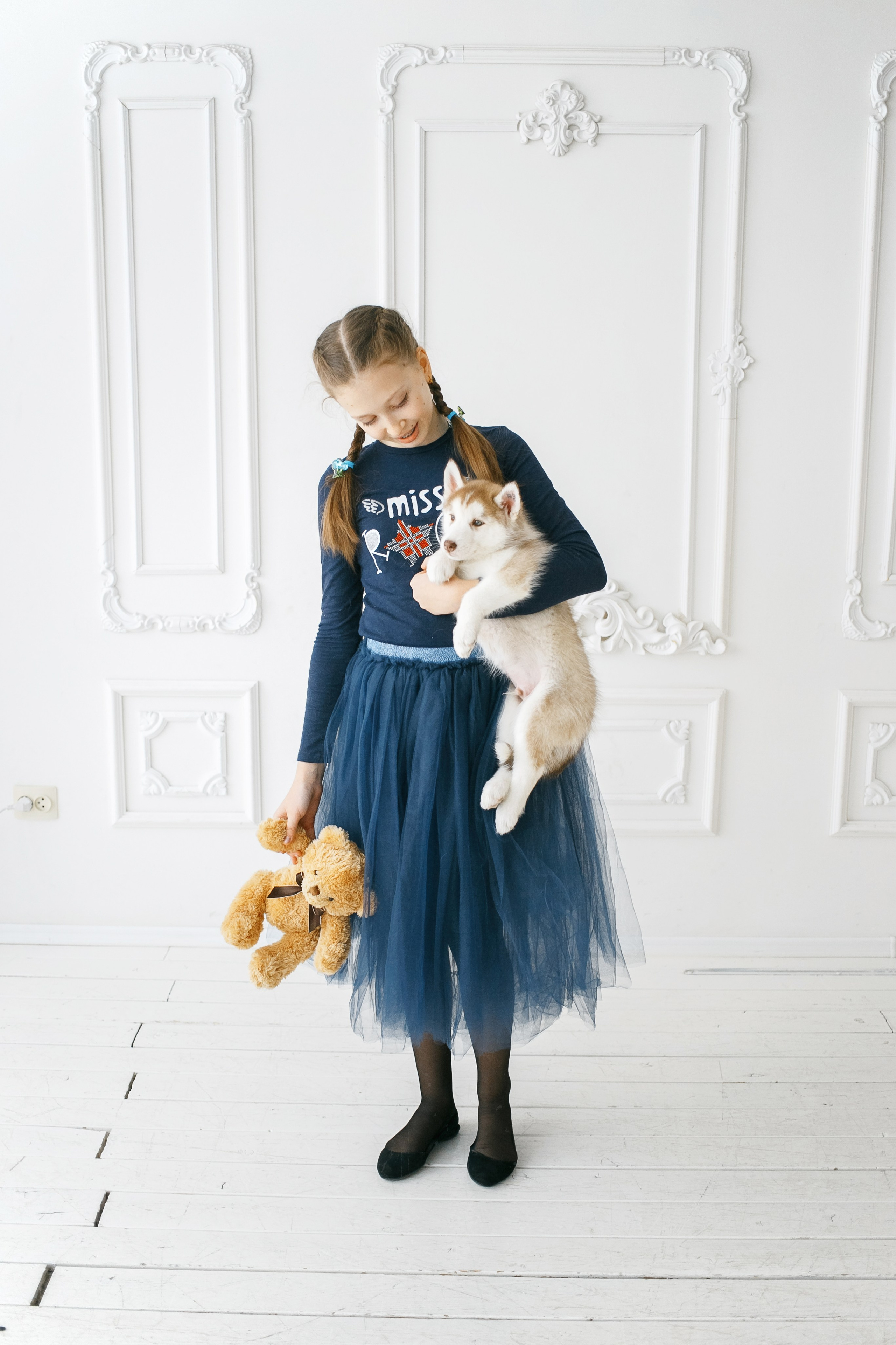 Весенняя фотосессия с щенками Хаски. Фотограф Сергей Логинов