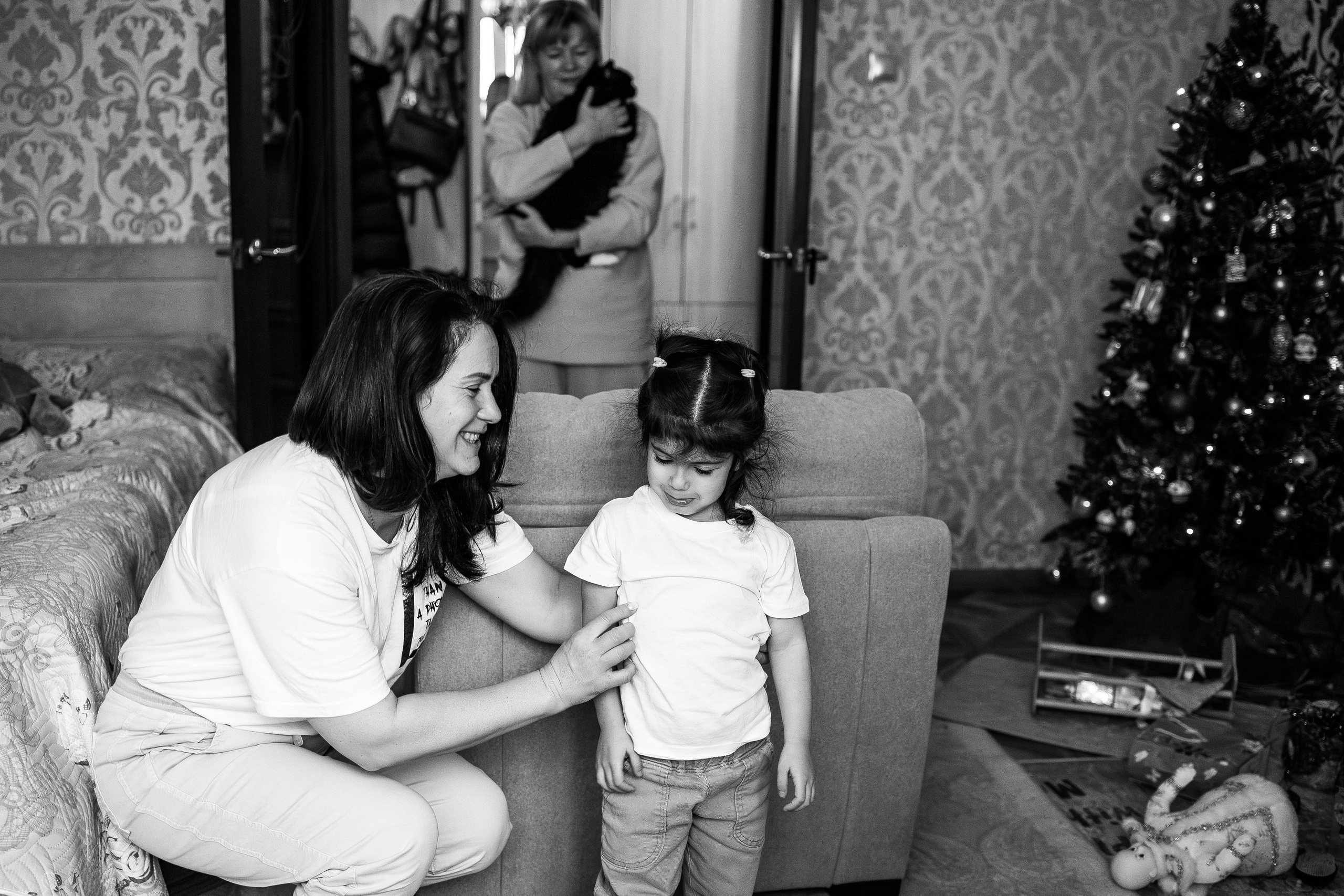 Семейная новогодняя фотосессия дома для Лены, мама Любы и Дашули. Семейный фотограф в Москве, Щелково, Фрязино _ Виктория Степанова