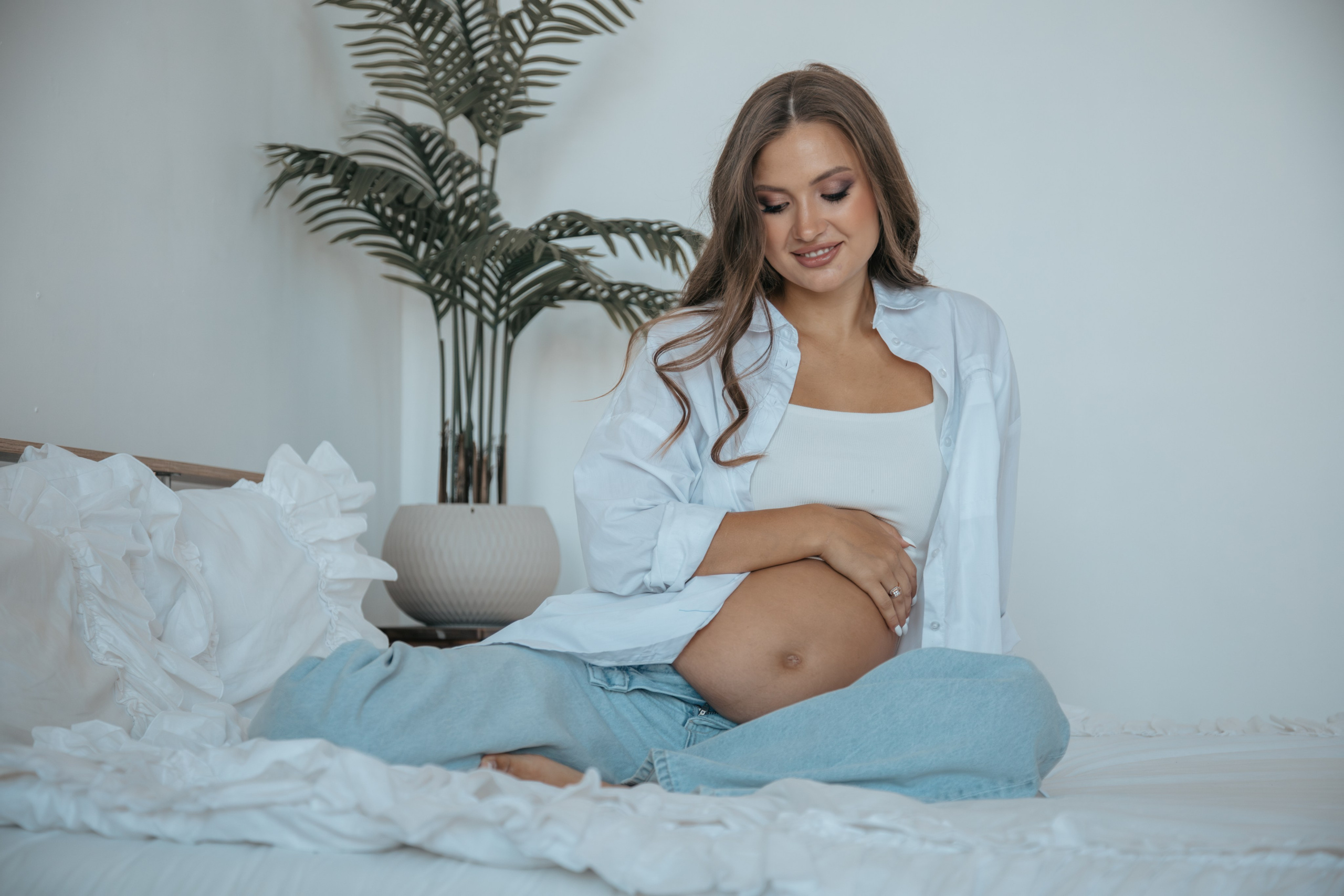 Алена — фотосессия беременности в интерьере. Анастасия, Фотограф женского портрета и беременности в стиле vogue