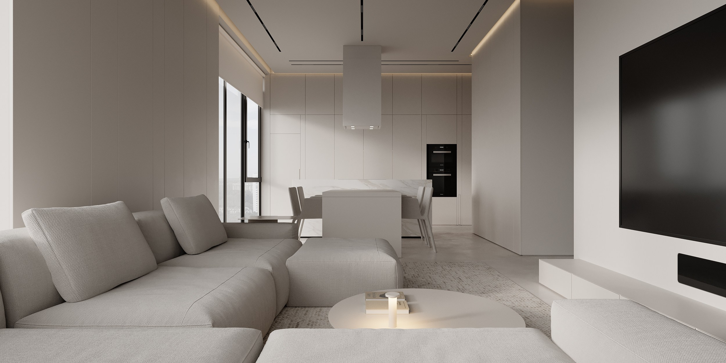 Монохромный интерьер просторной квартиры в Москве. Дизайн интерьера Санкт-Петербург | Москва | Калининград