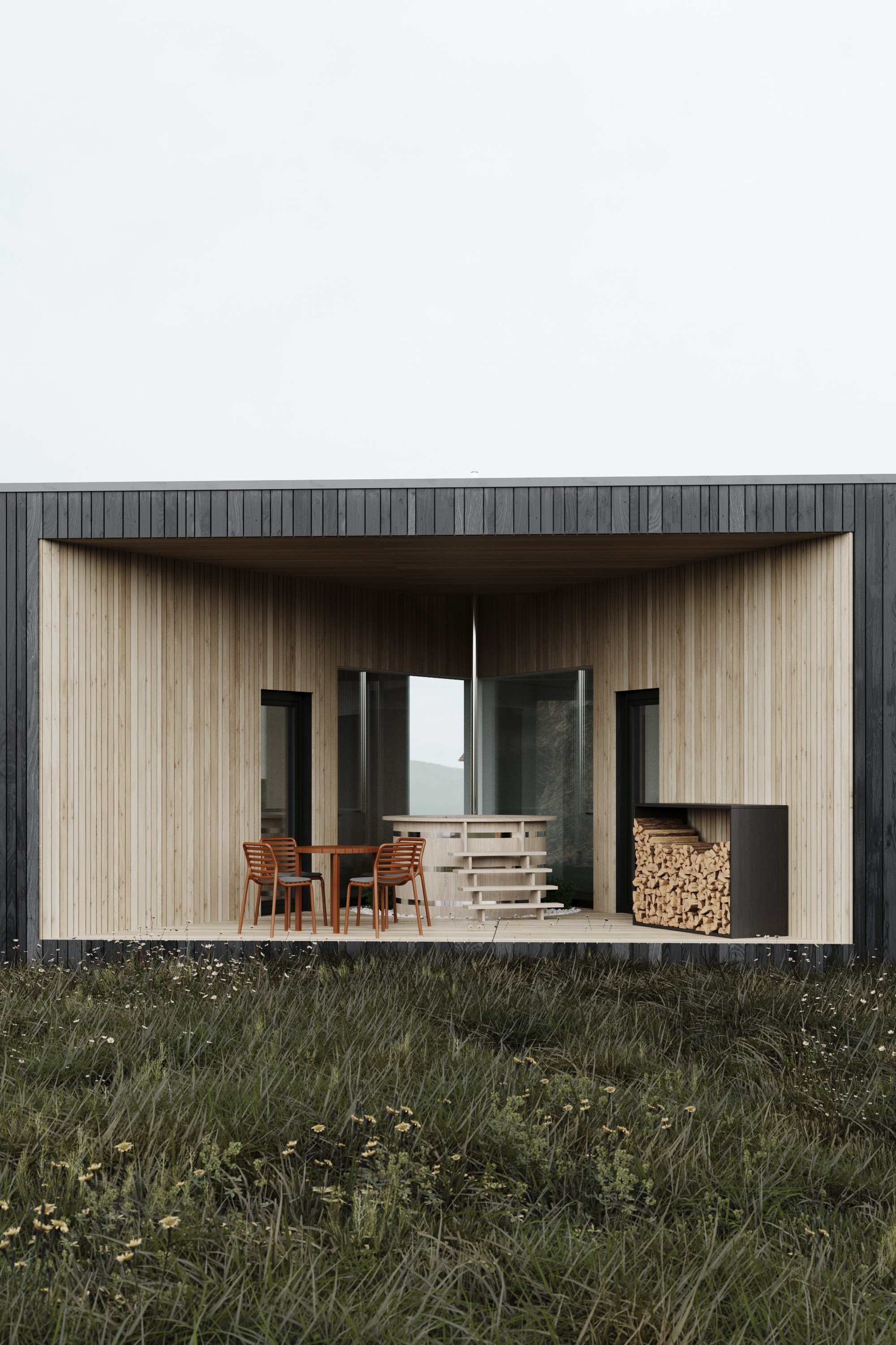 Баня, банный дом, отдых, парение, релакс, природа, современная архитектура, минимализм, баня на продажу