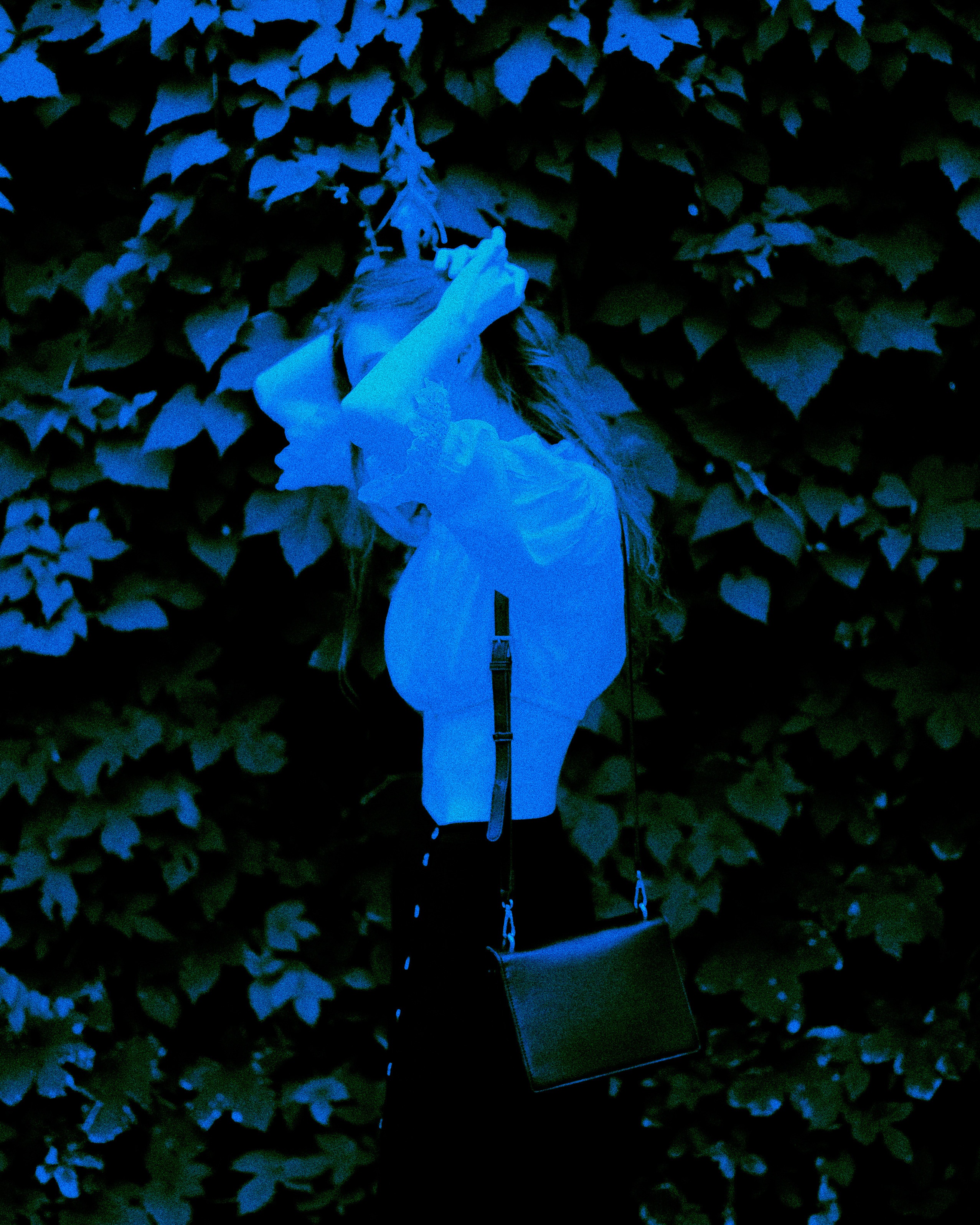 Фотосессия с цианотипией, вдохновляющая уникальными образами прекрасной молодой девушки. Насыщенный синий цвет является гармоничным фоном для живой стены летнего сада. Фотограф: Alexander Veselkov - Photographer | AV.