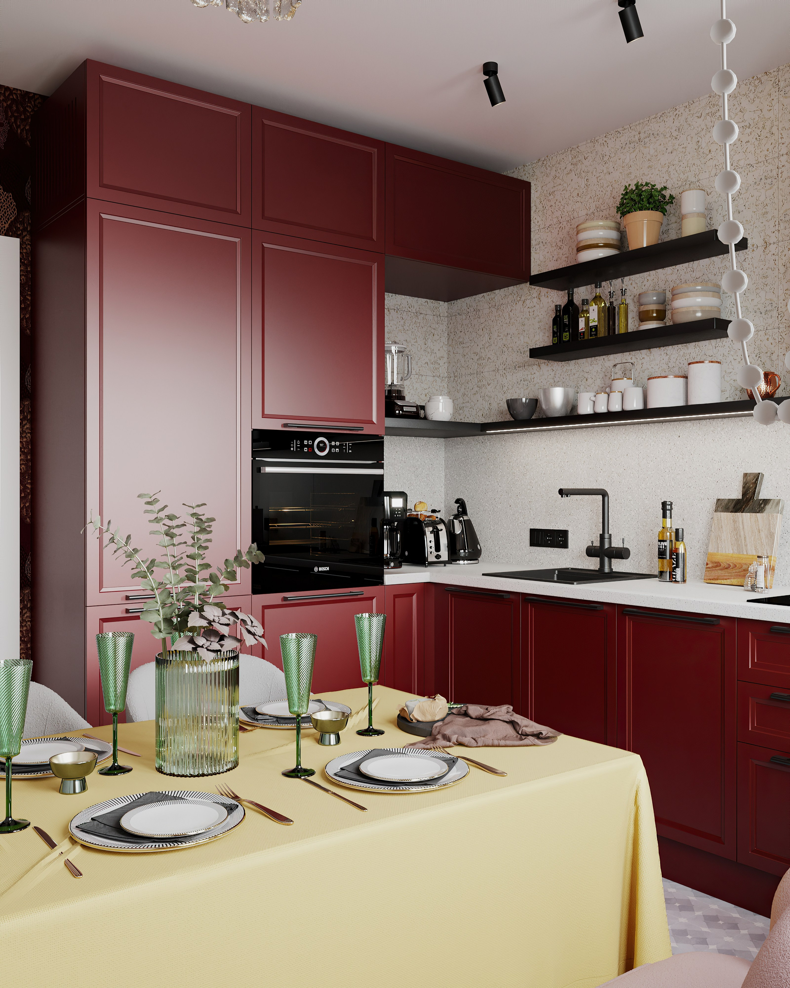 Виз кухни для ТВ проекта «Большие перемены» дизайн Мартыновой Н. и Бородиной Е. Визуализатор Векшина Елена