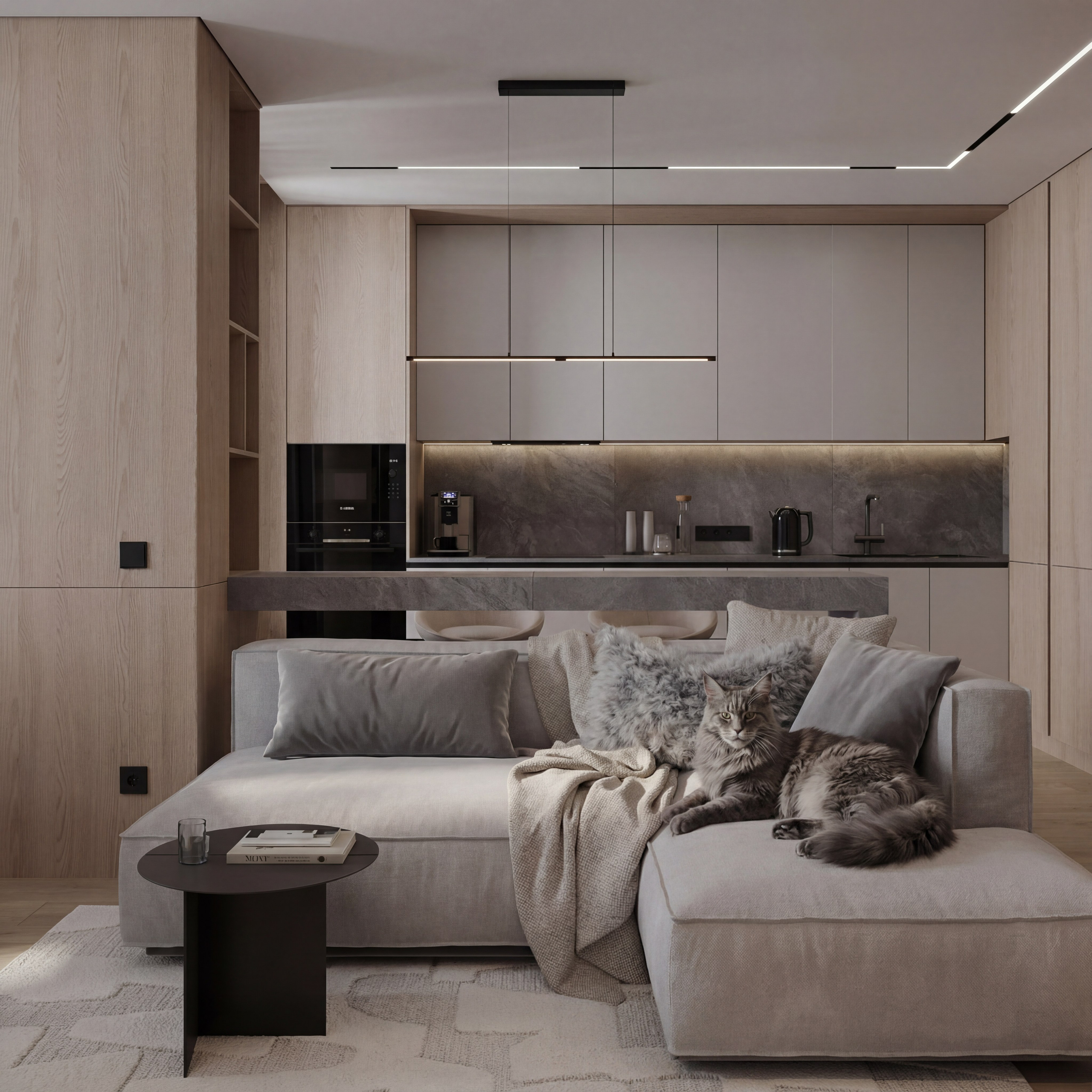 2-я Круговая, 67.3 кв.м. Дизайн интерьера, 3D-визуализация Владивосток