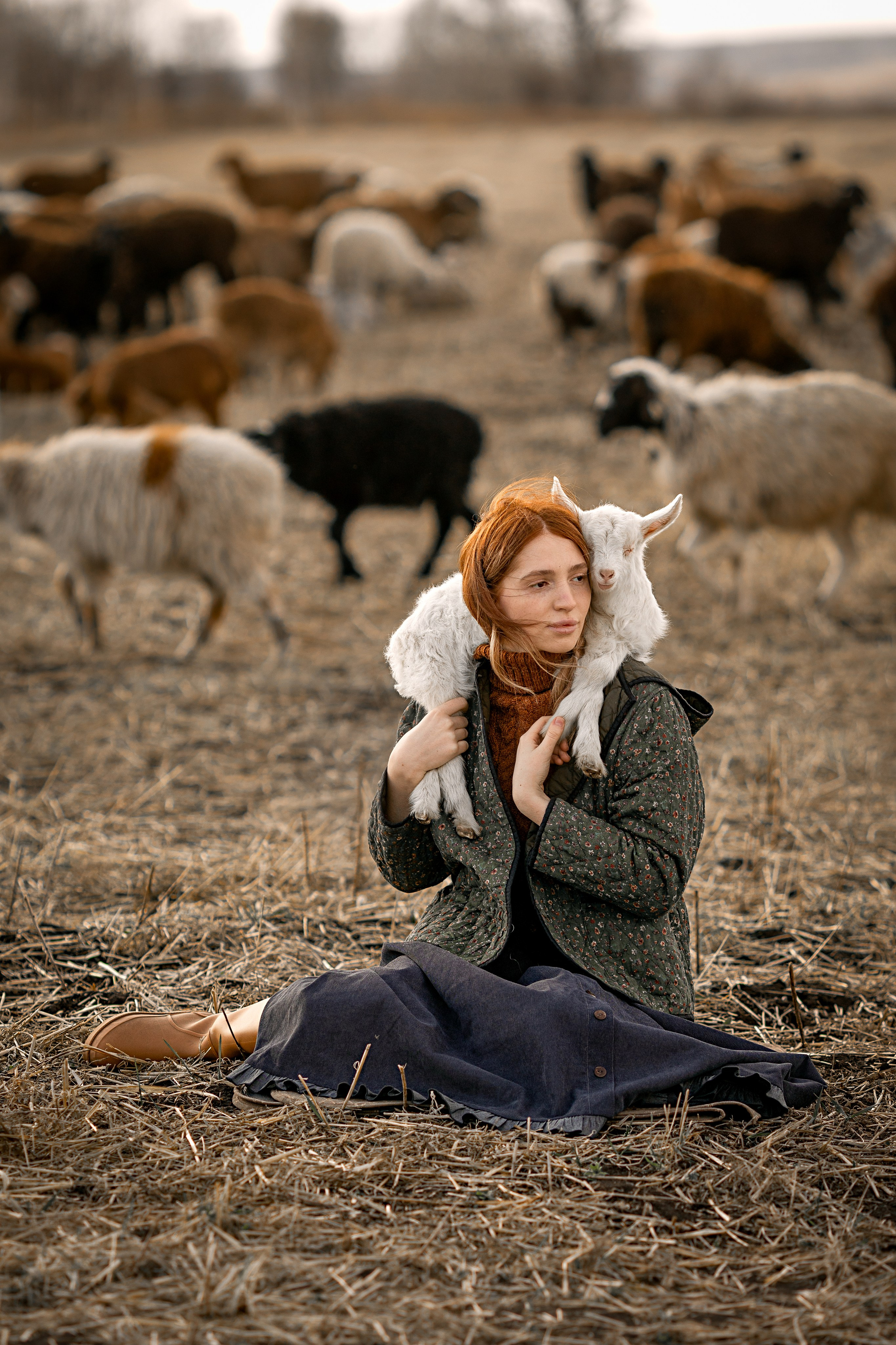 Диана и барашки. Детский и семейный фотограф в Красноярске Елена Коровкина
