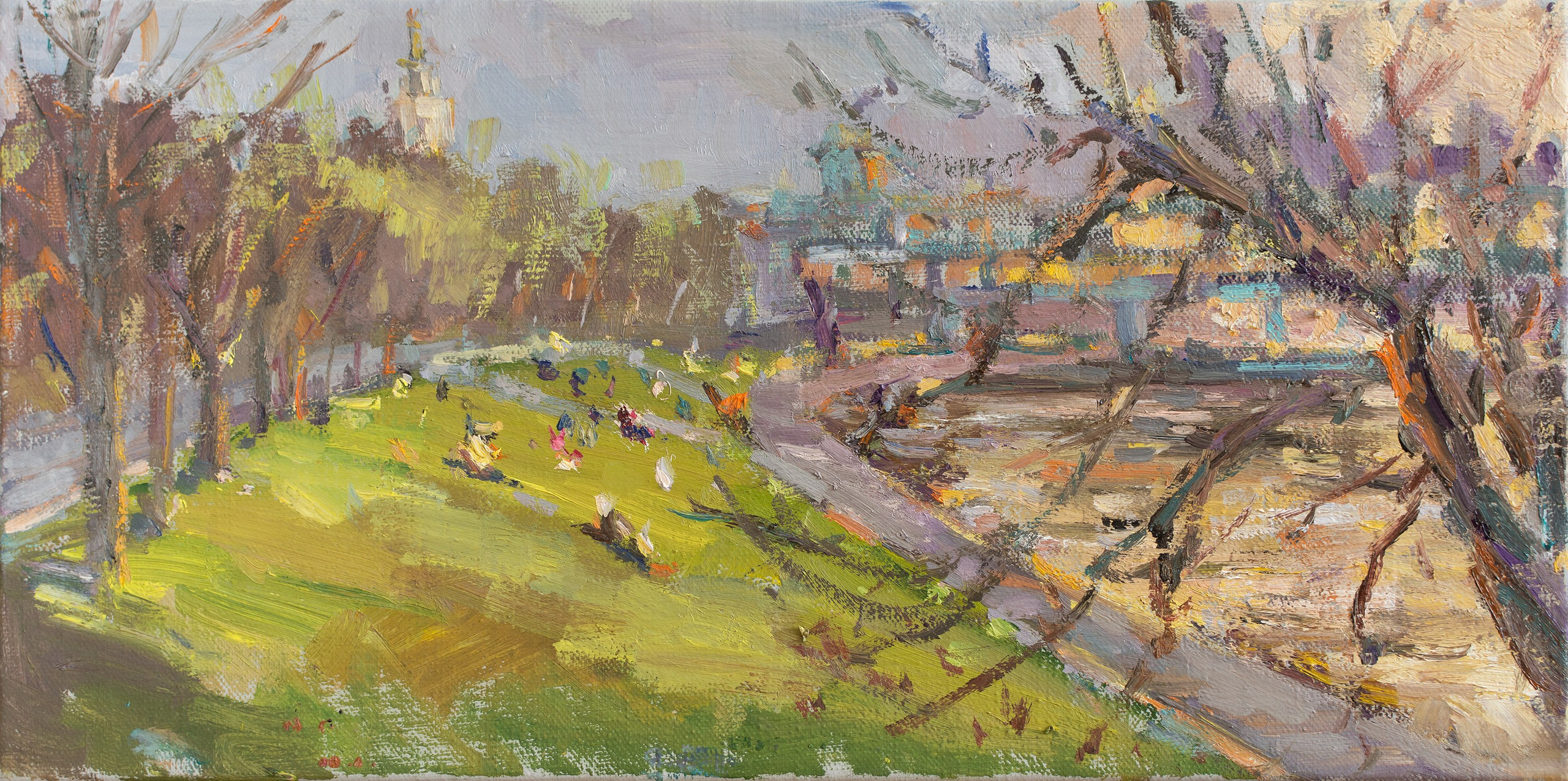 "Воробьевы горы" холст, масло 20х40см, 2025