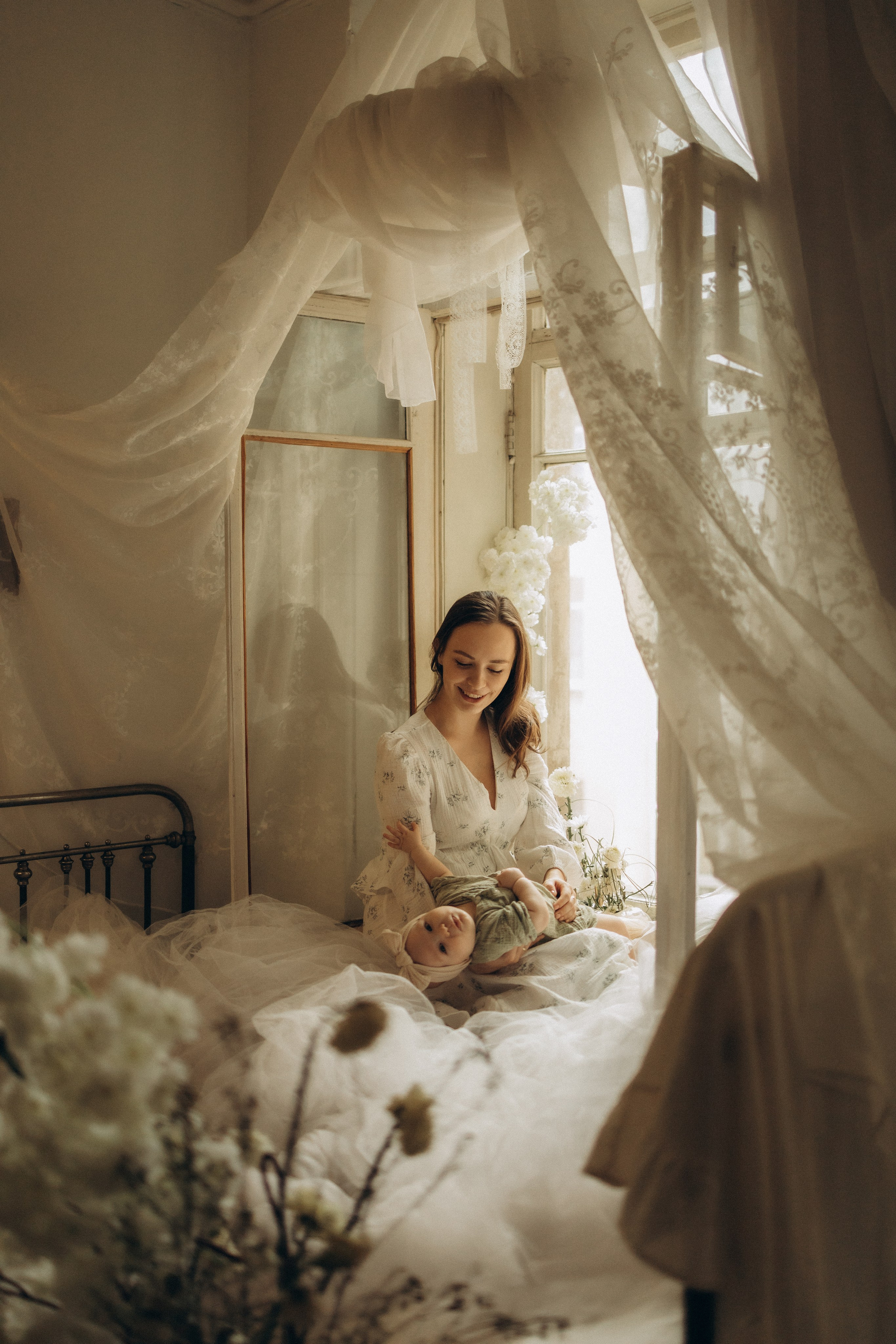 Аня и малышка Настя. Семейный, домашний, ньюборн фотограф Москва Цветкова Елизавета