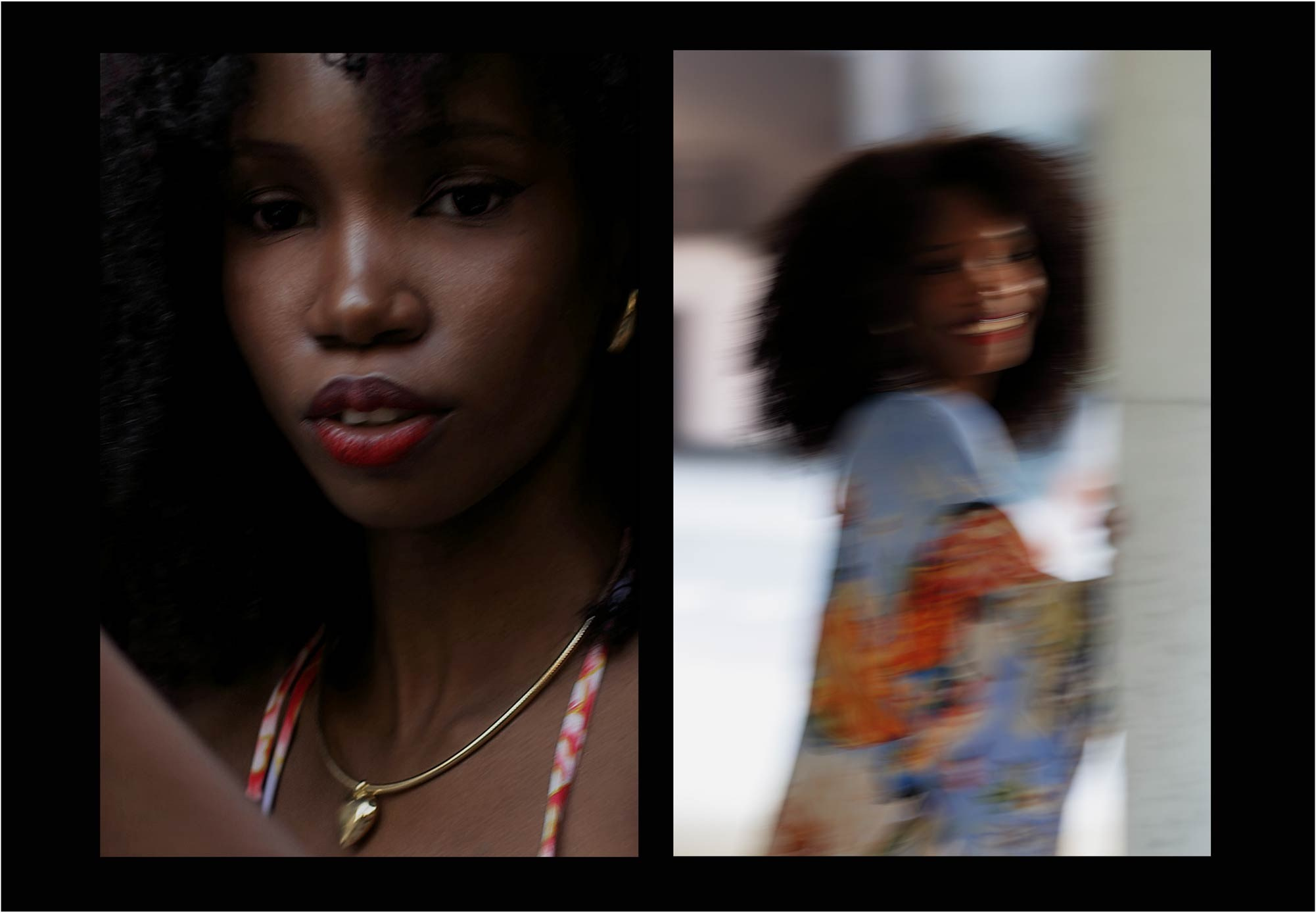 темнокожая модель, портрет на улице, стрит портрет модели