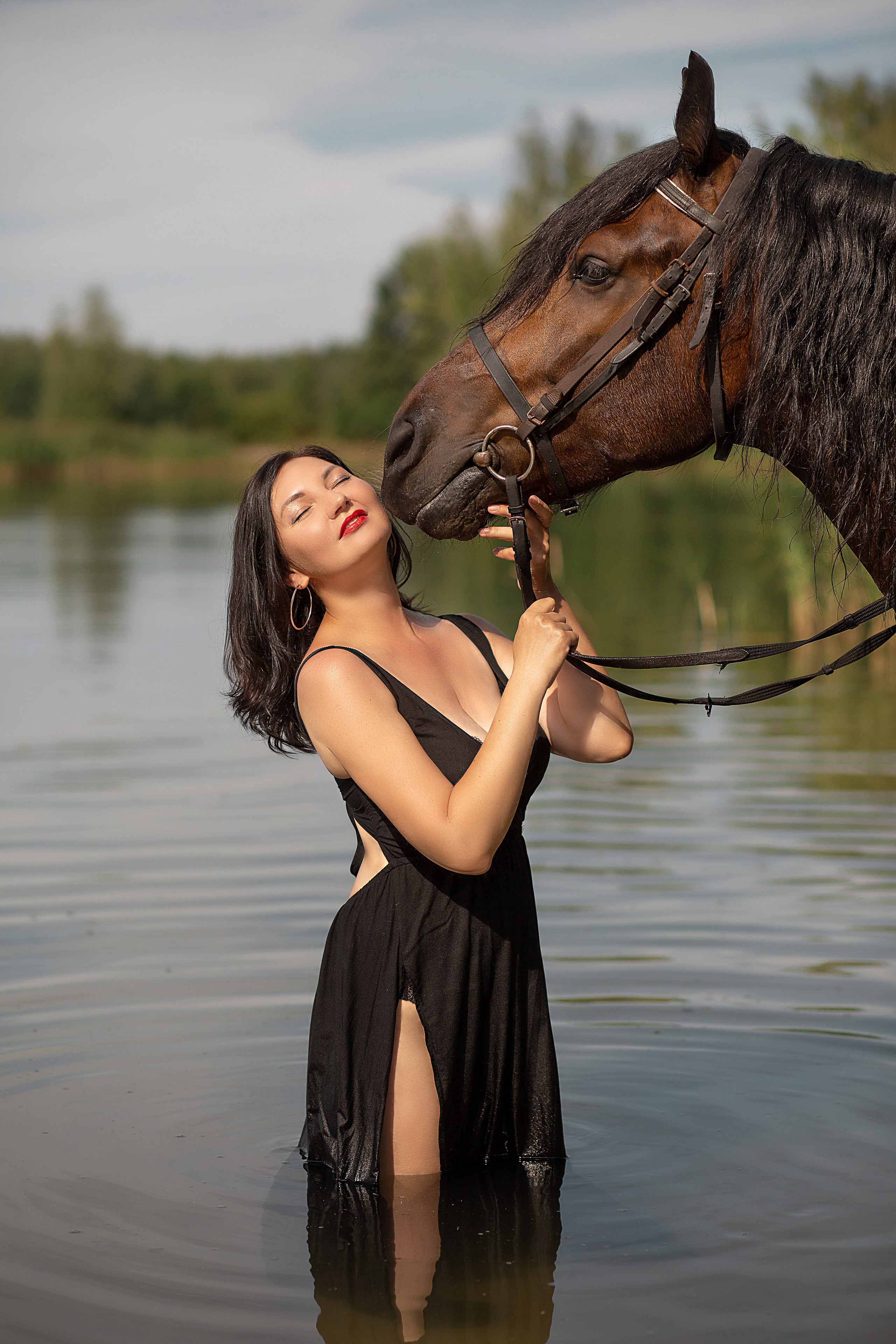 Ольга и Байк. Фотосессия с лошадьми в Нижнем Новгороде