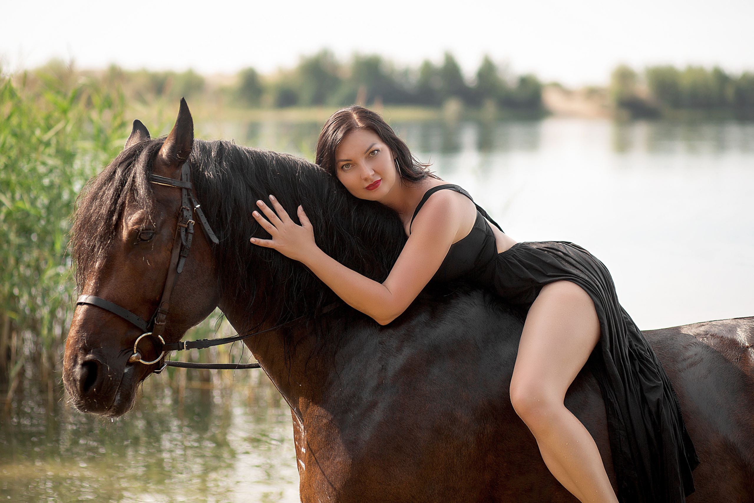 Ольга и Байк. Фотосессия с лошадьми в Нижнем Новгороде