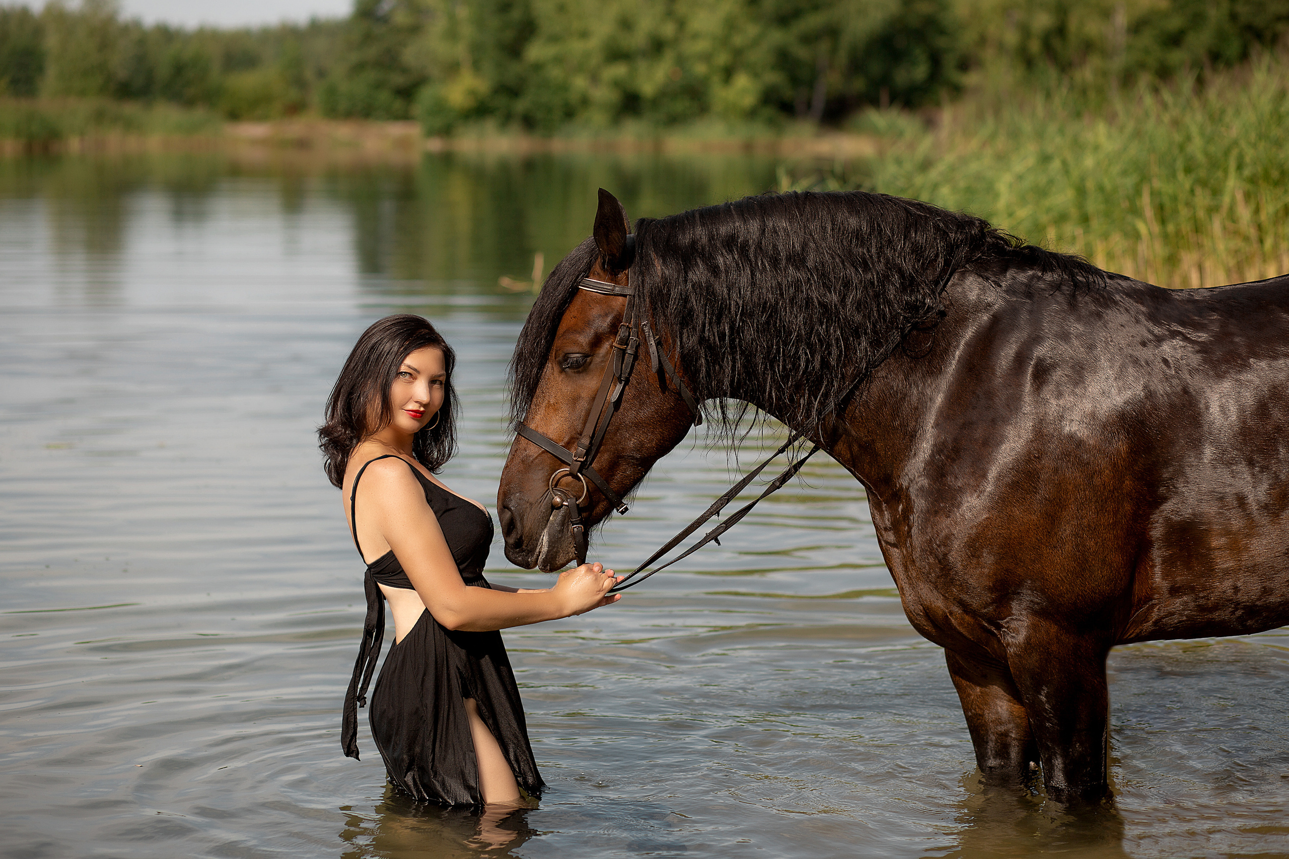 Ольга и Байк. Фотосессия с лошадьми в Нижнем Новгороде