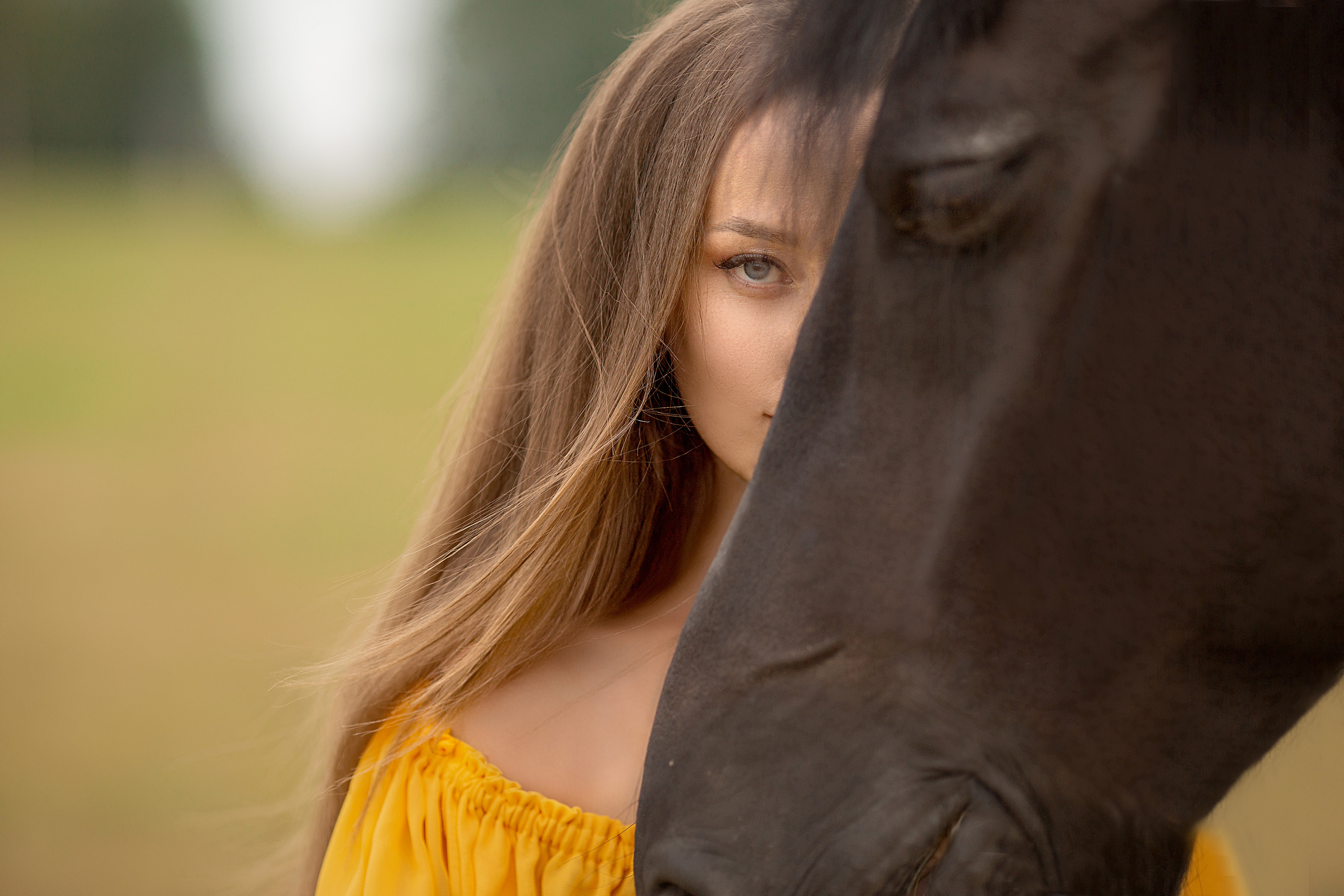 Надежда и Ферзь (КСК «Курцево»). Фотосессия с лошадьми в Нижнем Новгороде