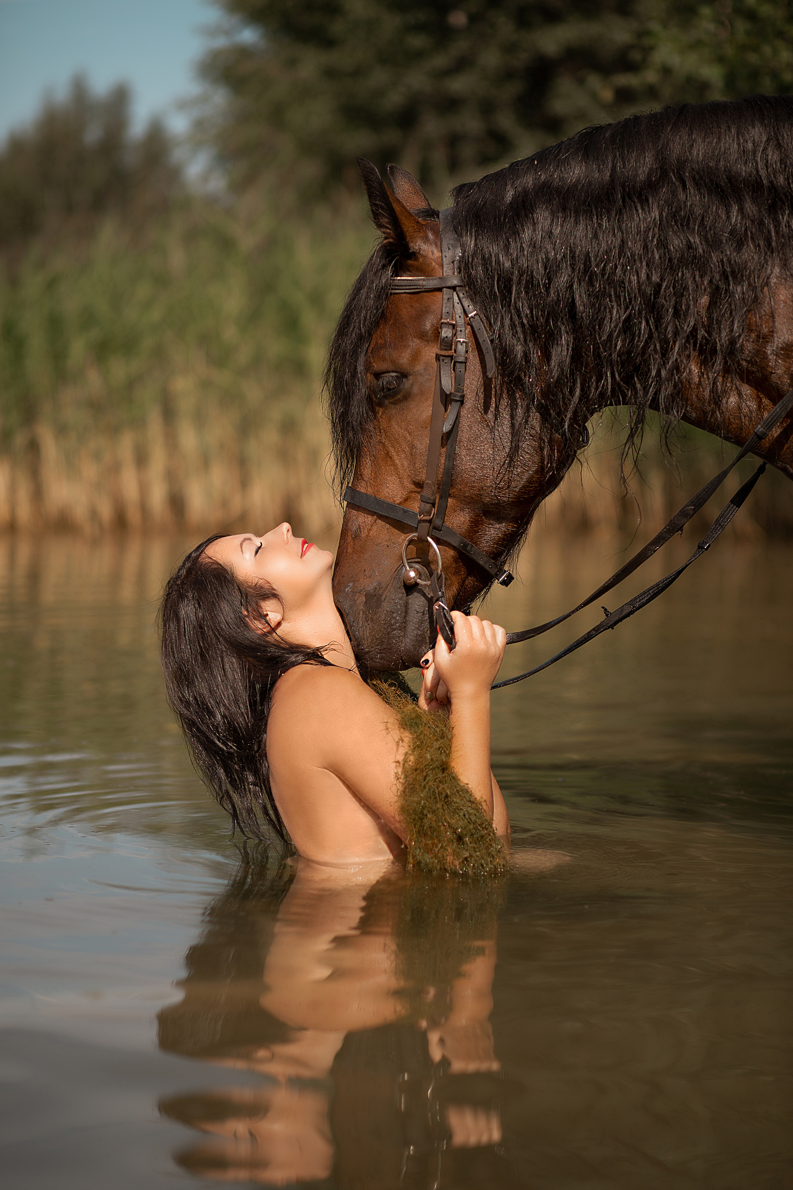 Оксана и Байк. Фотосессия с лошадьми в Нижнем Новгороде