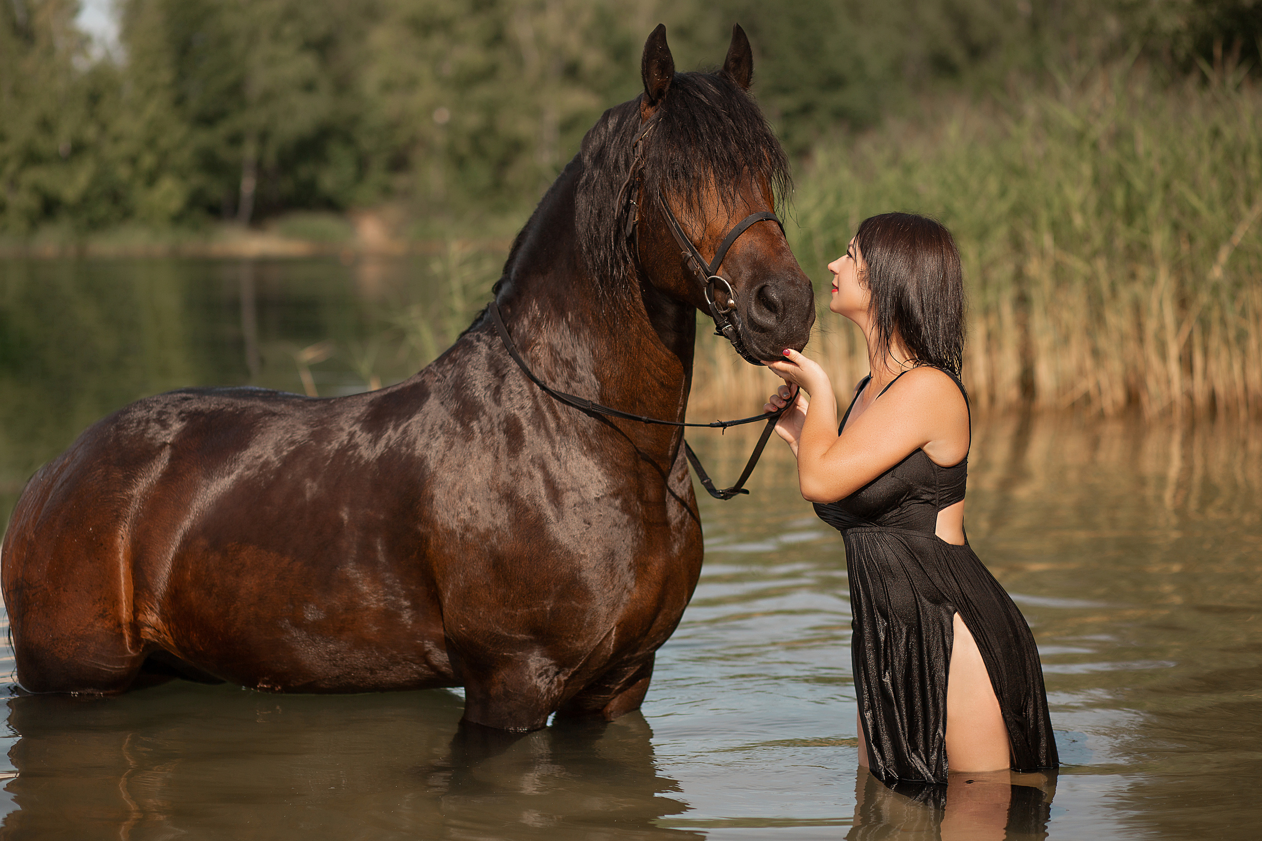 Оксана и Байк. Фотосессия с лошадьми в Нижнем Новгороде
