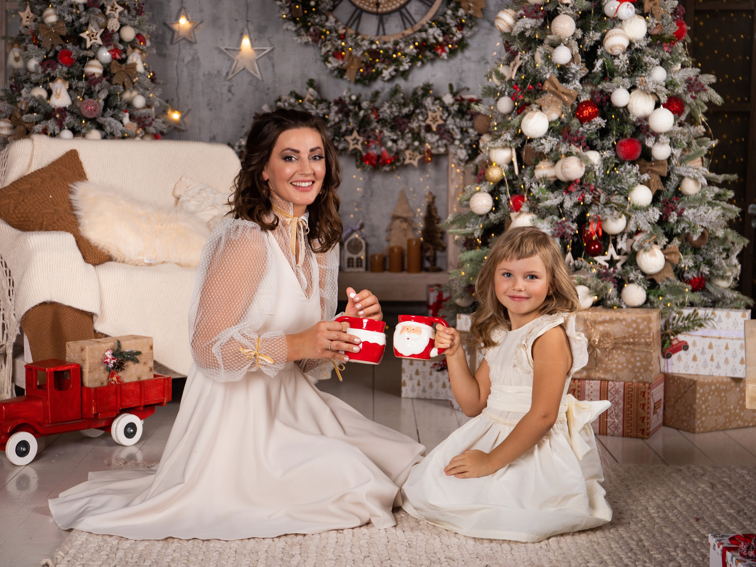 Новогодняя семейная съемка в студии. Свадебный и семейный фотограф в Москве Мила Широких