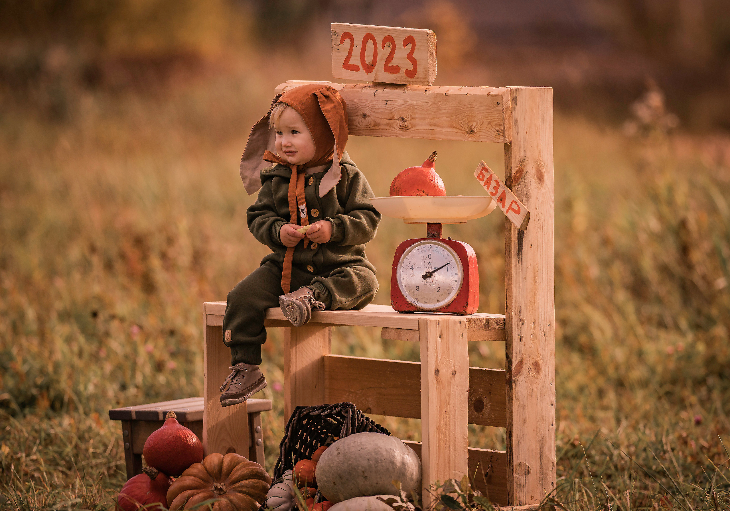 Осень, тыквы, дети. Семейный фотограф Ефремова Виктория