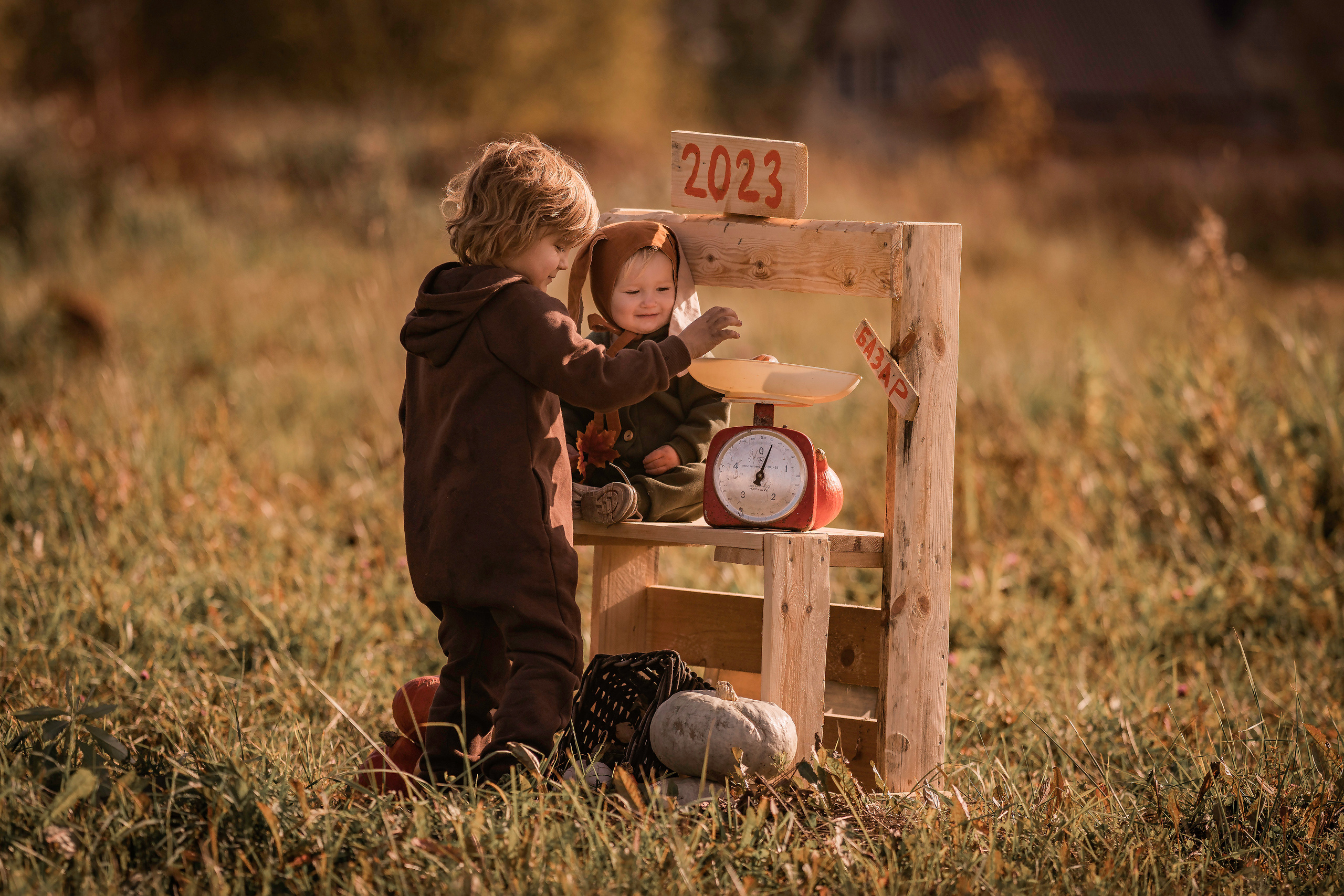 Осень, тыквы, дети. Семейный фотограф Ефремова Виктория