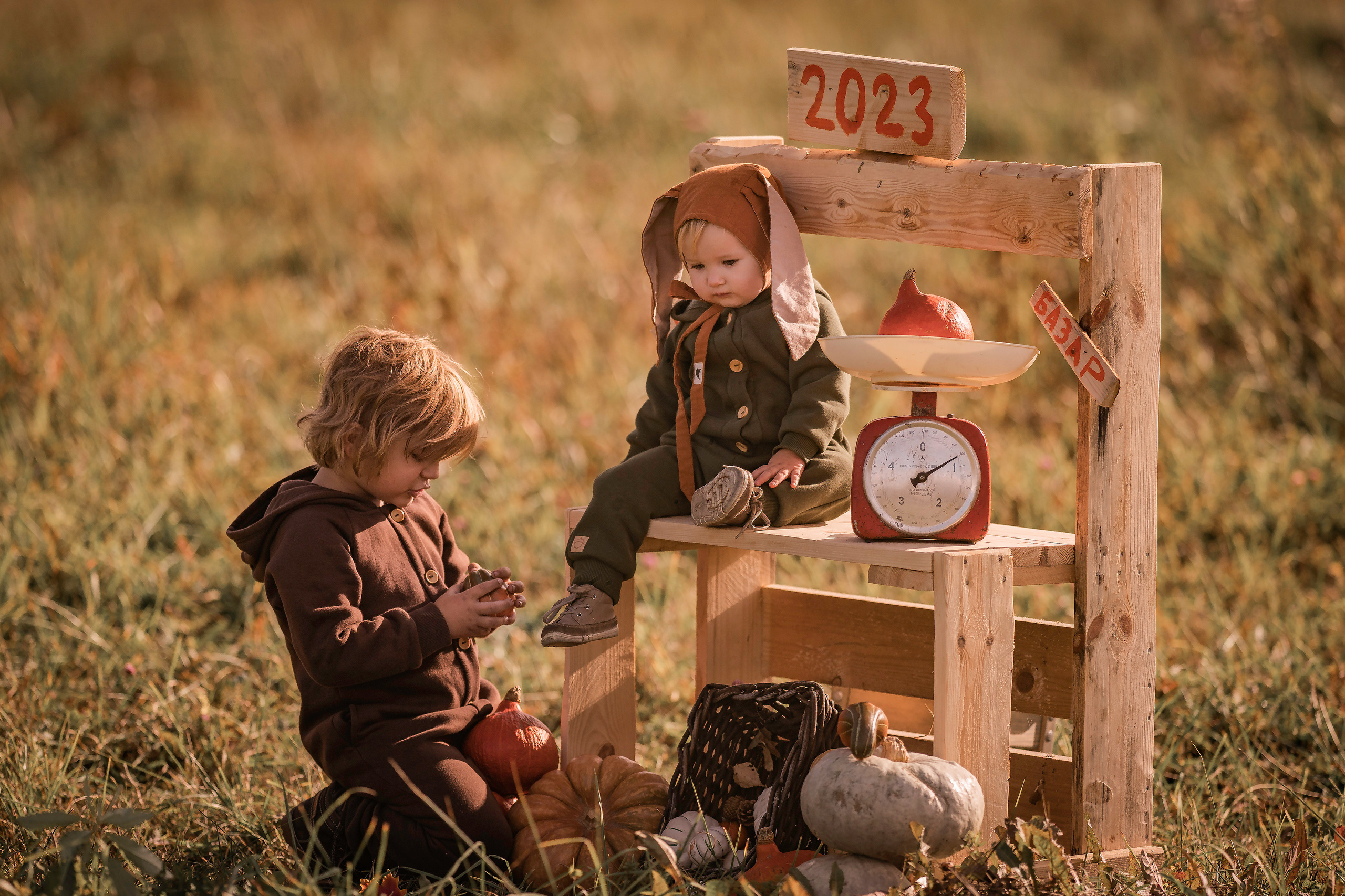Осень, тыквы, дети. Семейный фотограф Ефремова Виктория