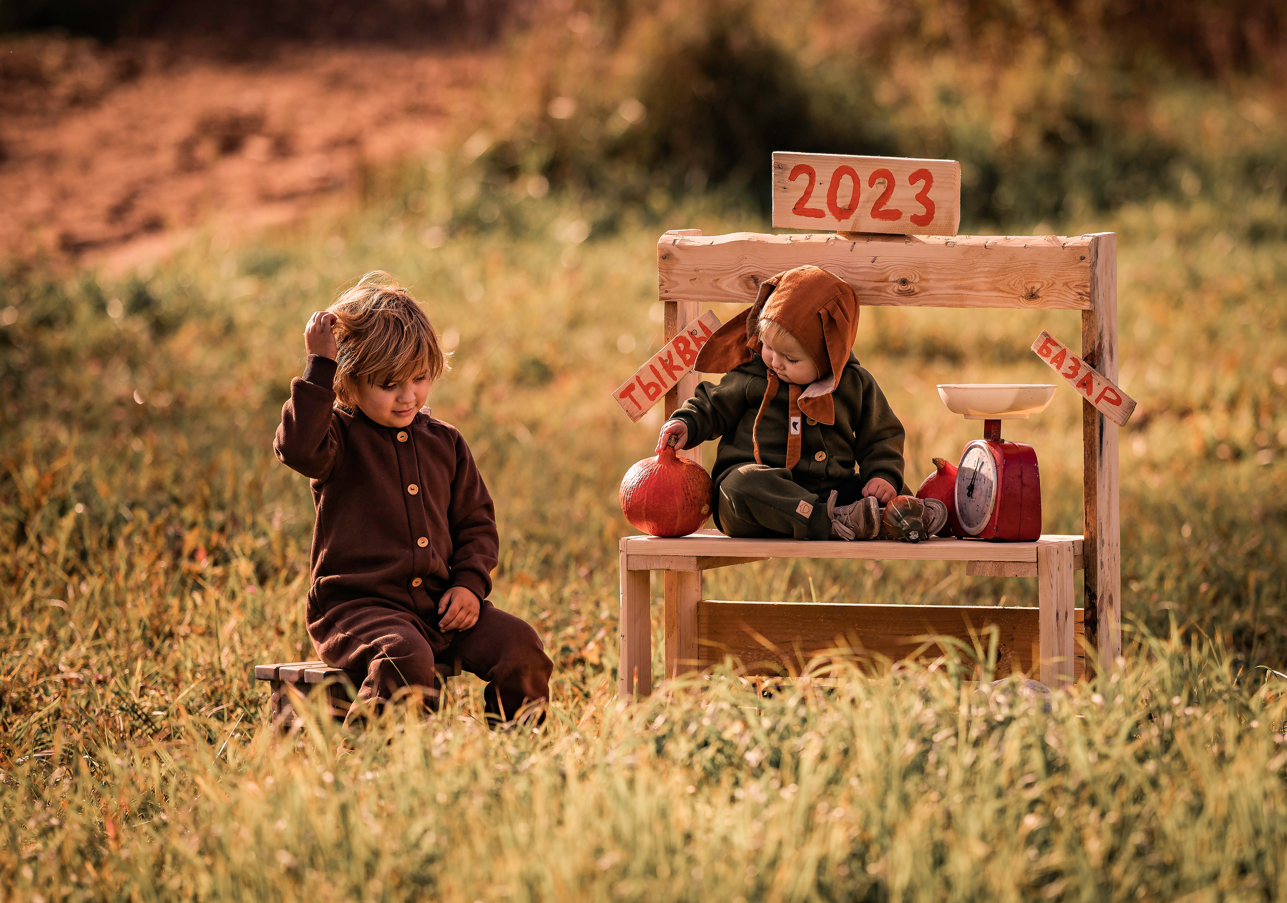 Осень, тыквы, дети. Семейный фотограф Ефремова Виктория