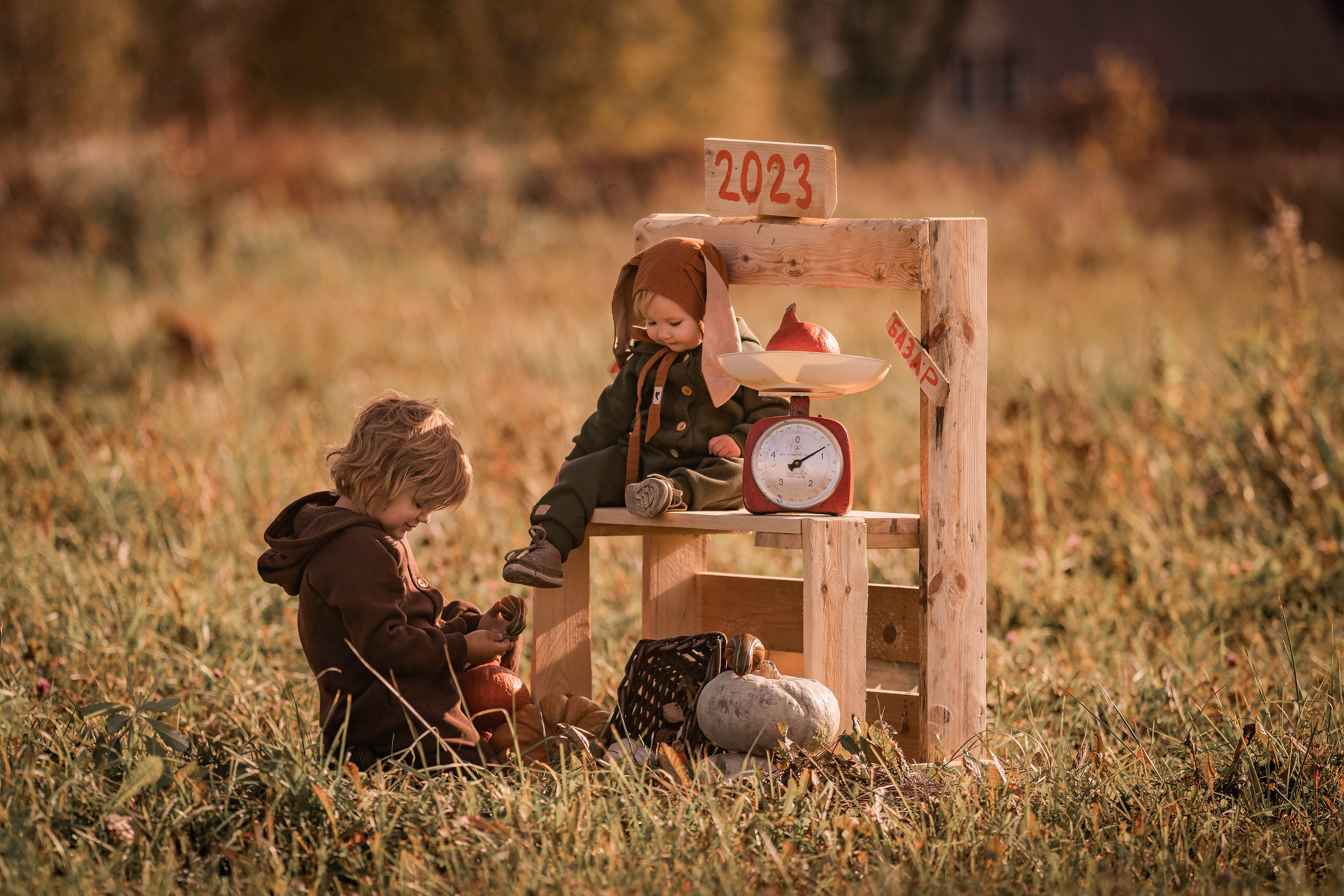 Осень, тыквы, дети. Семейный фотограф Ефремова Виктория