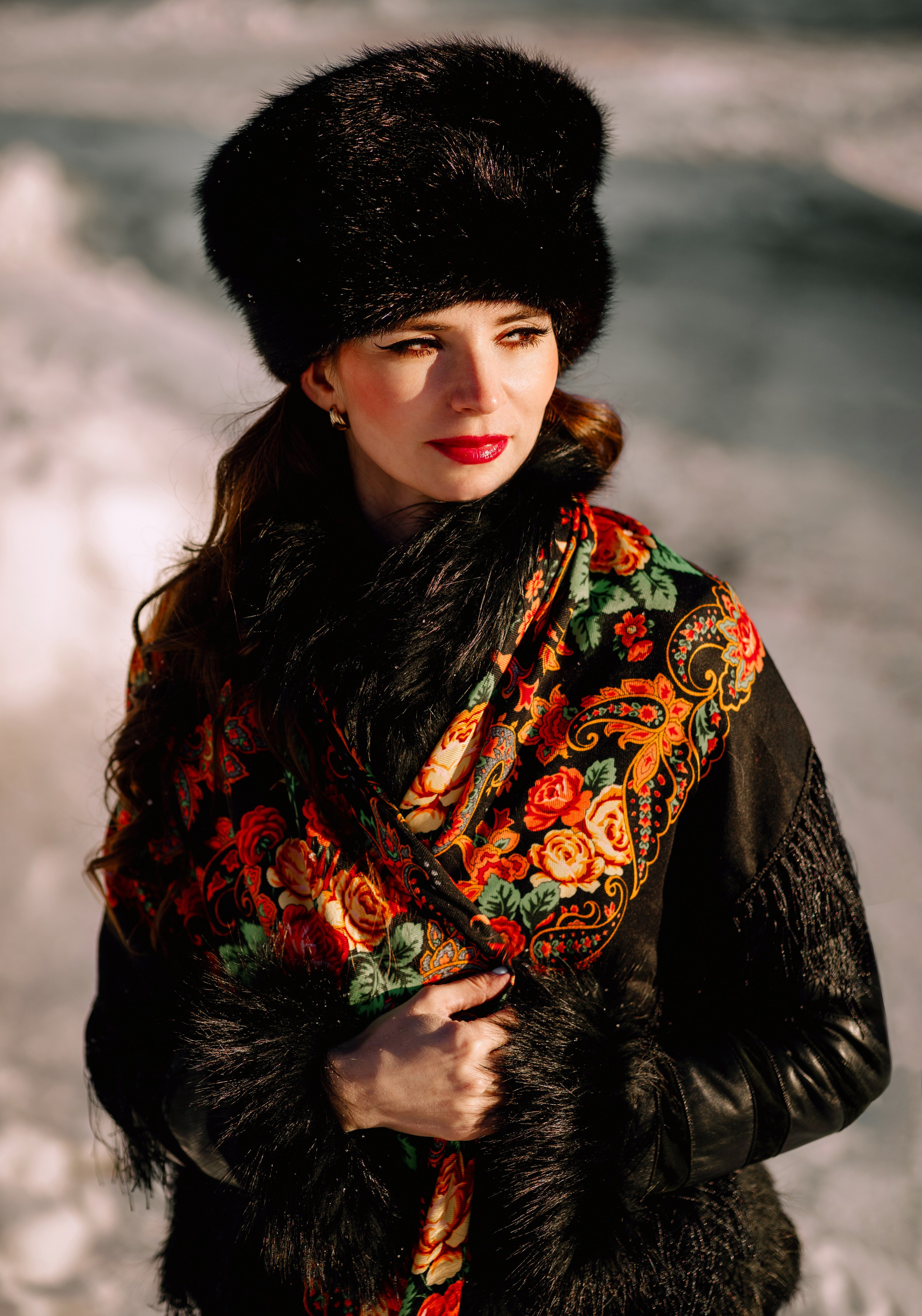 Зимняя фотосессия в русском стиле. Фотограф Ким Наталья в Красноярске