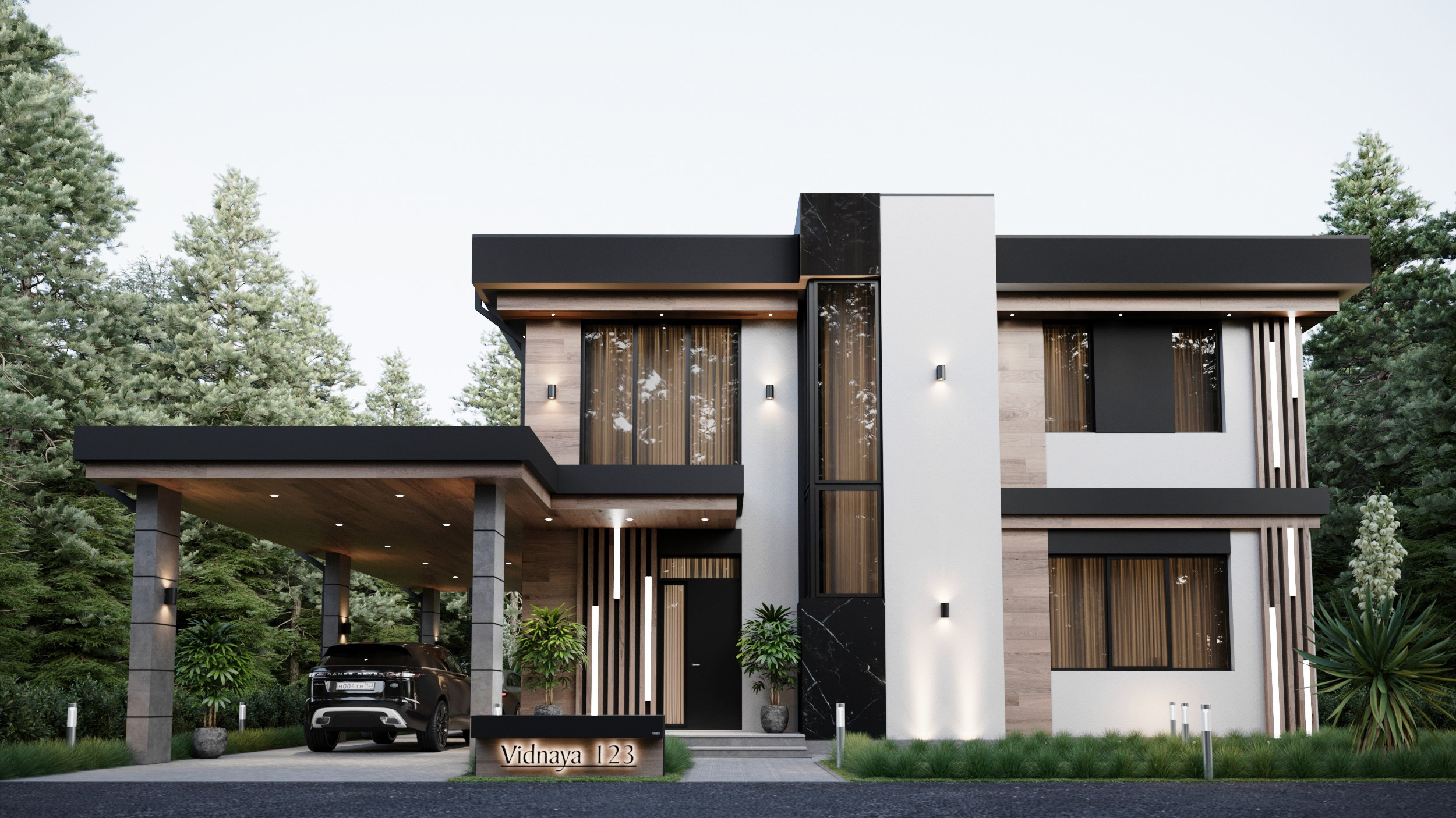 Двухэтажный дом в современном стиле в п.Мысхако общей площадью 217 кв.м. Архитектор Вера Каракезиди