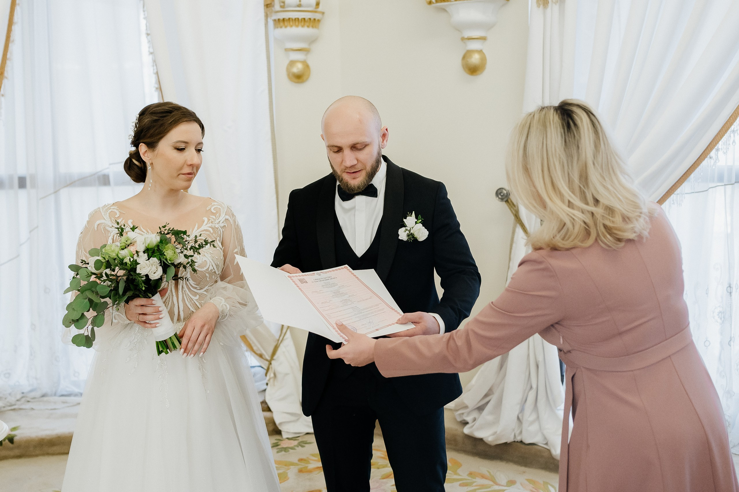 Регистрация брака в доме торжеств Сафиса. Свадебный фотограф Москва — Сергей и Татьяна