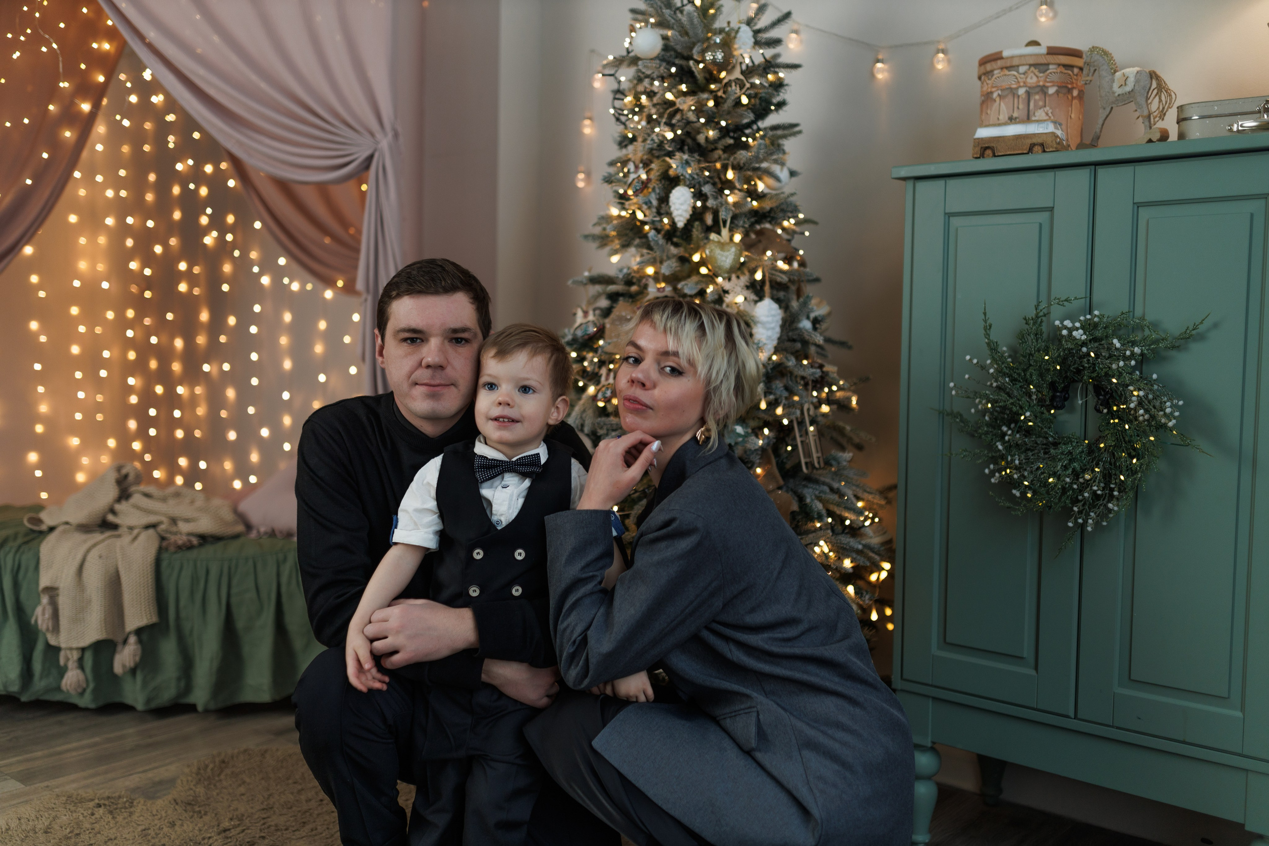 Вера, Саша и Тимоша. Новый год!. Ксения Шакирова. Фотограф в Воронеже